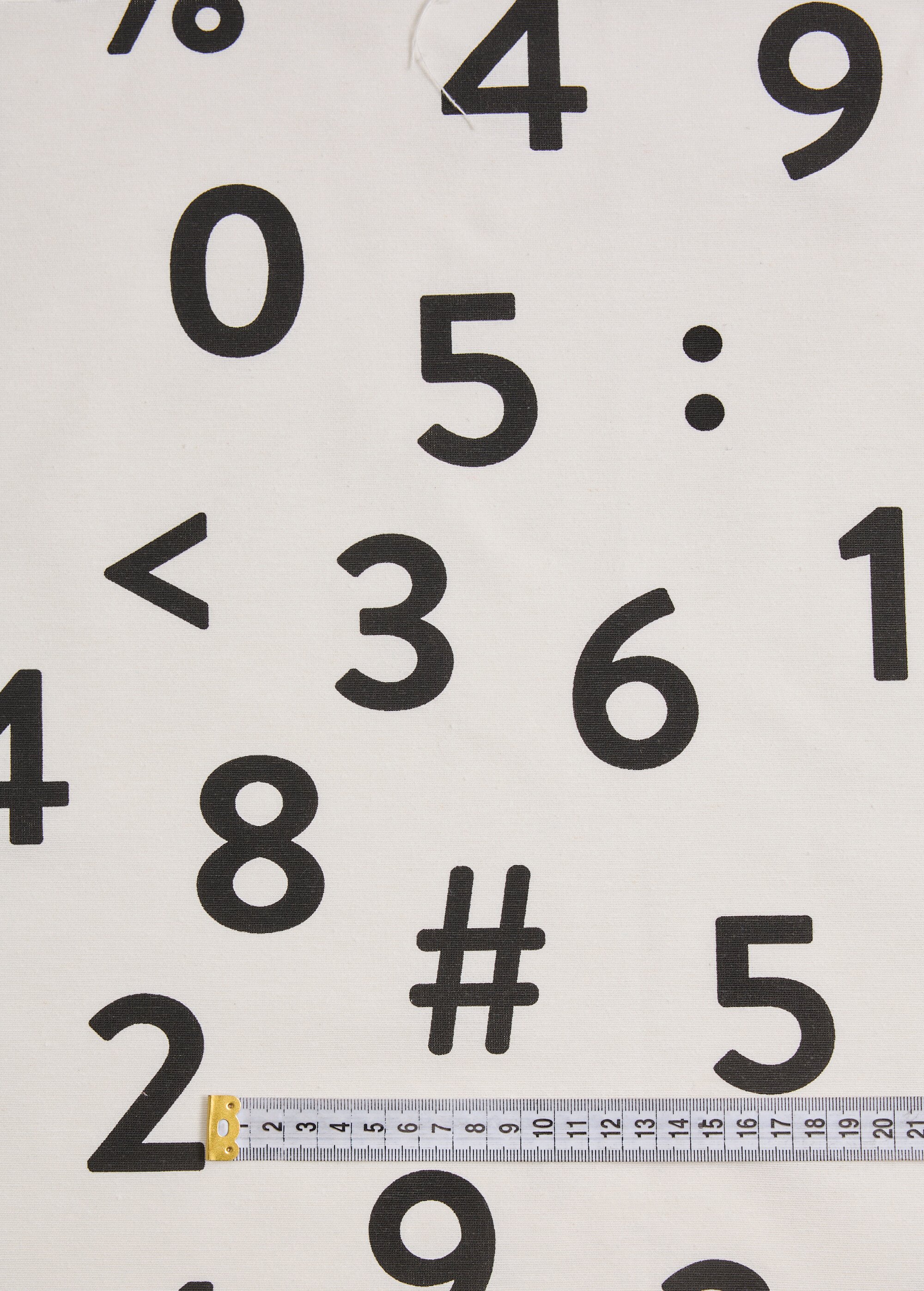 Coupon tissu déco noir et blanc, chiffres BEIGE COT149862 DE1