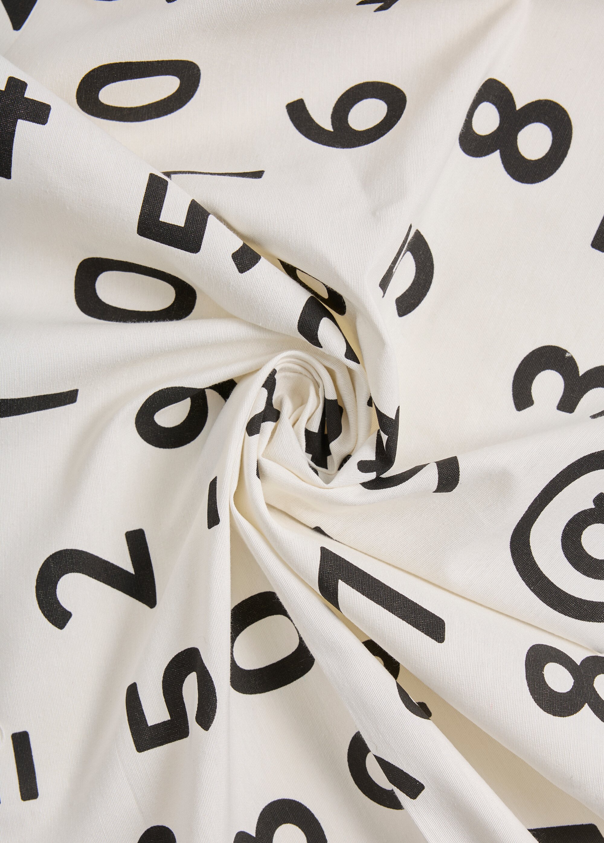 Coupon tissu déco noir et blanc, chiffres