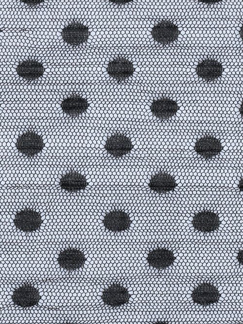 Coupon tissu habillement, dentelle pois NOIR COT92598 DE2