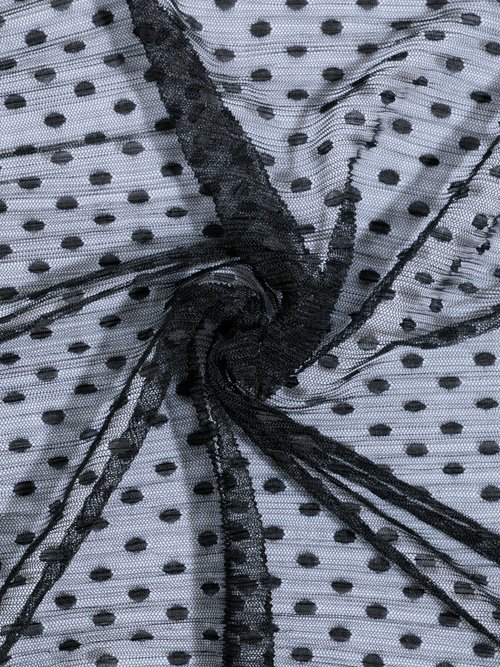 Coupon tissu habillement, dentelle pois NOIR COT92598 FA1