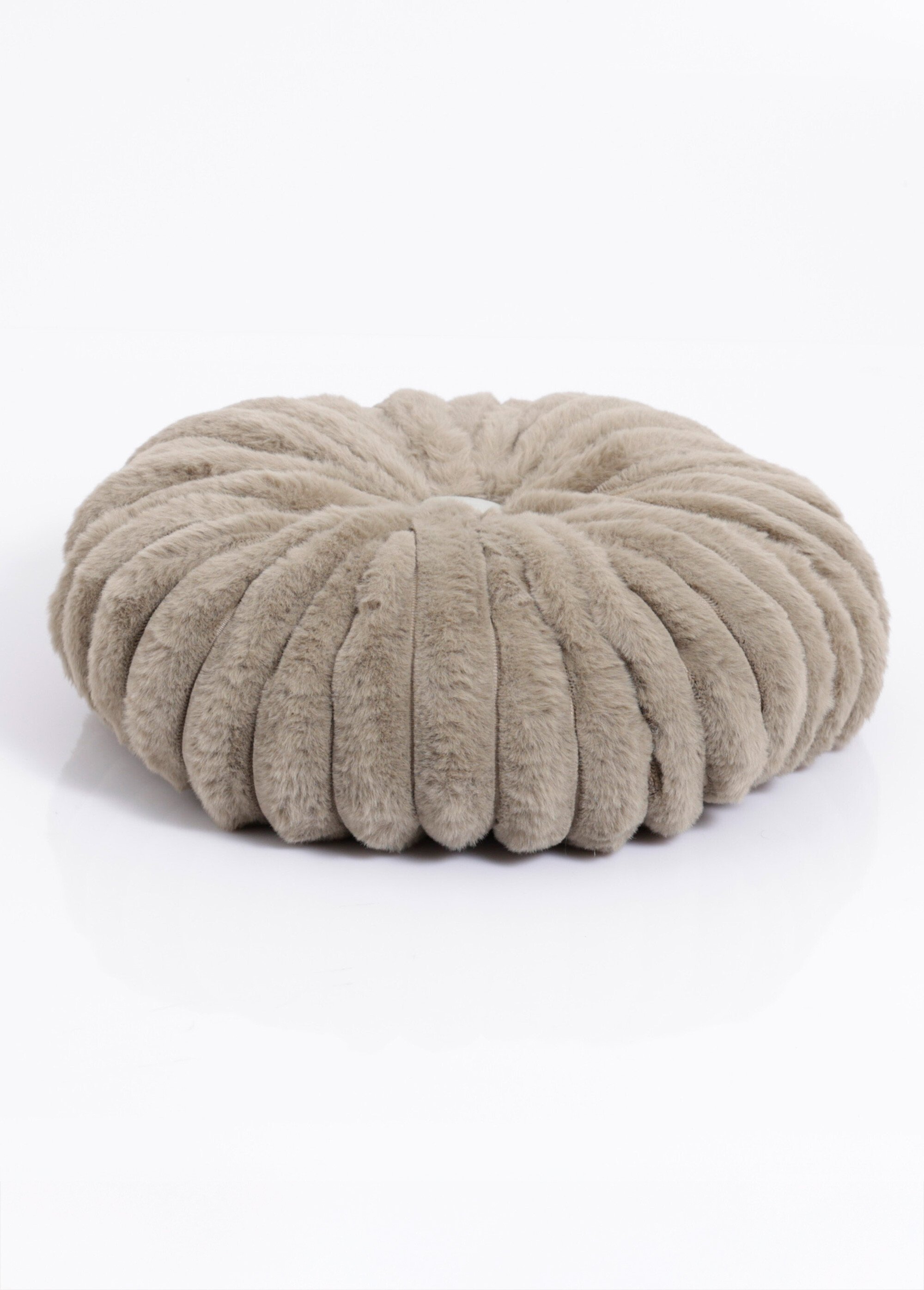 Coussin déco rond en fausse fourrure Vert KP-AAE823000 FA1