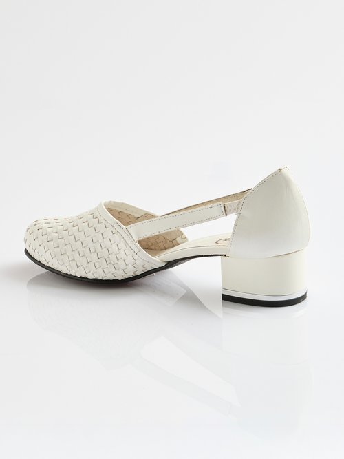 Escarpins à talon cuir Femme Blanc ORNERA DO1