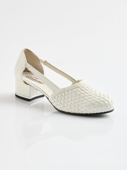 Escarpins à talon cuir Femme Blanc ORNERA FA1