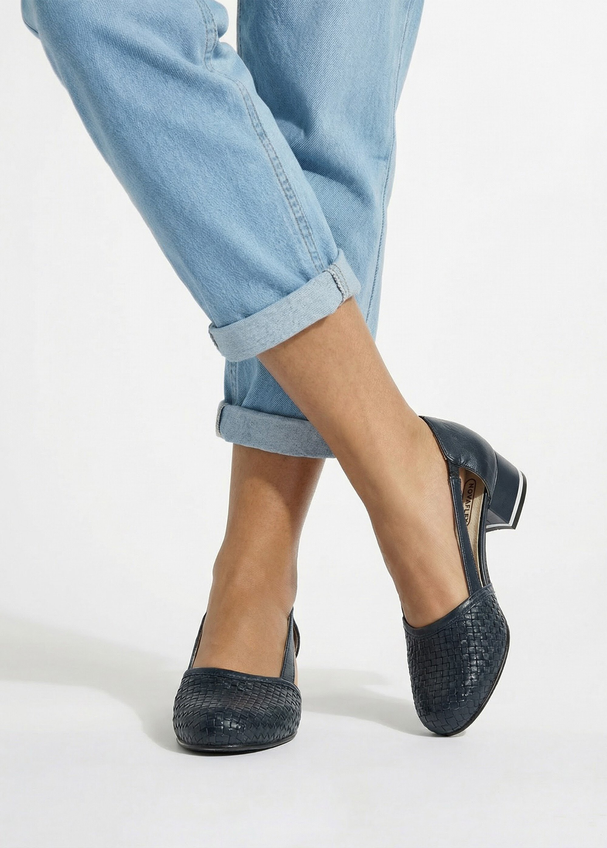 Escarpins à talon cuir Femme Bleu ORNERA SI1