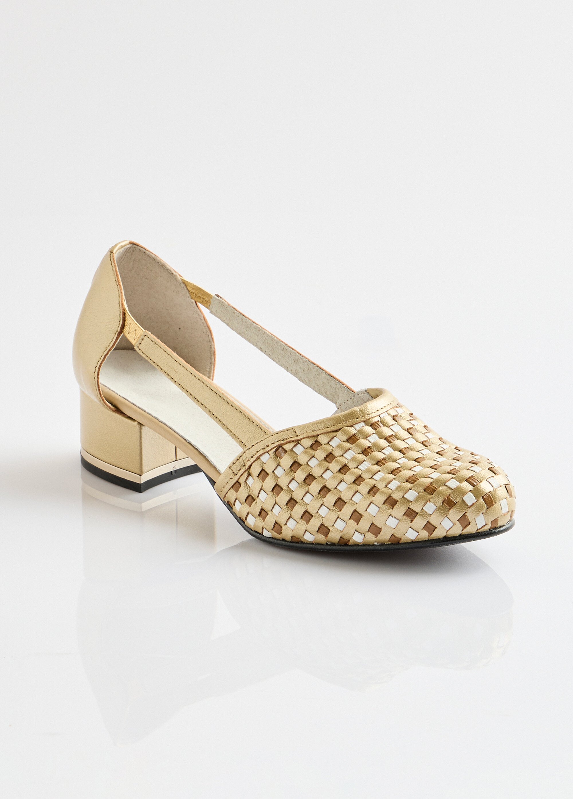 Escarpins à talon cuir Femme Beige ORNERA FA1