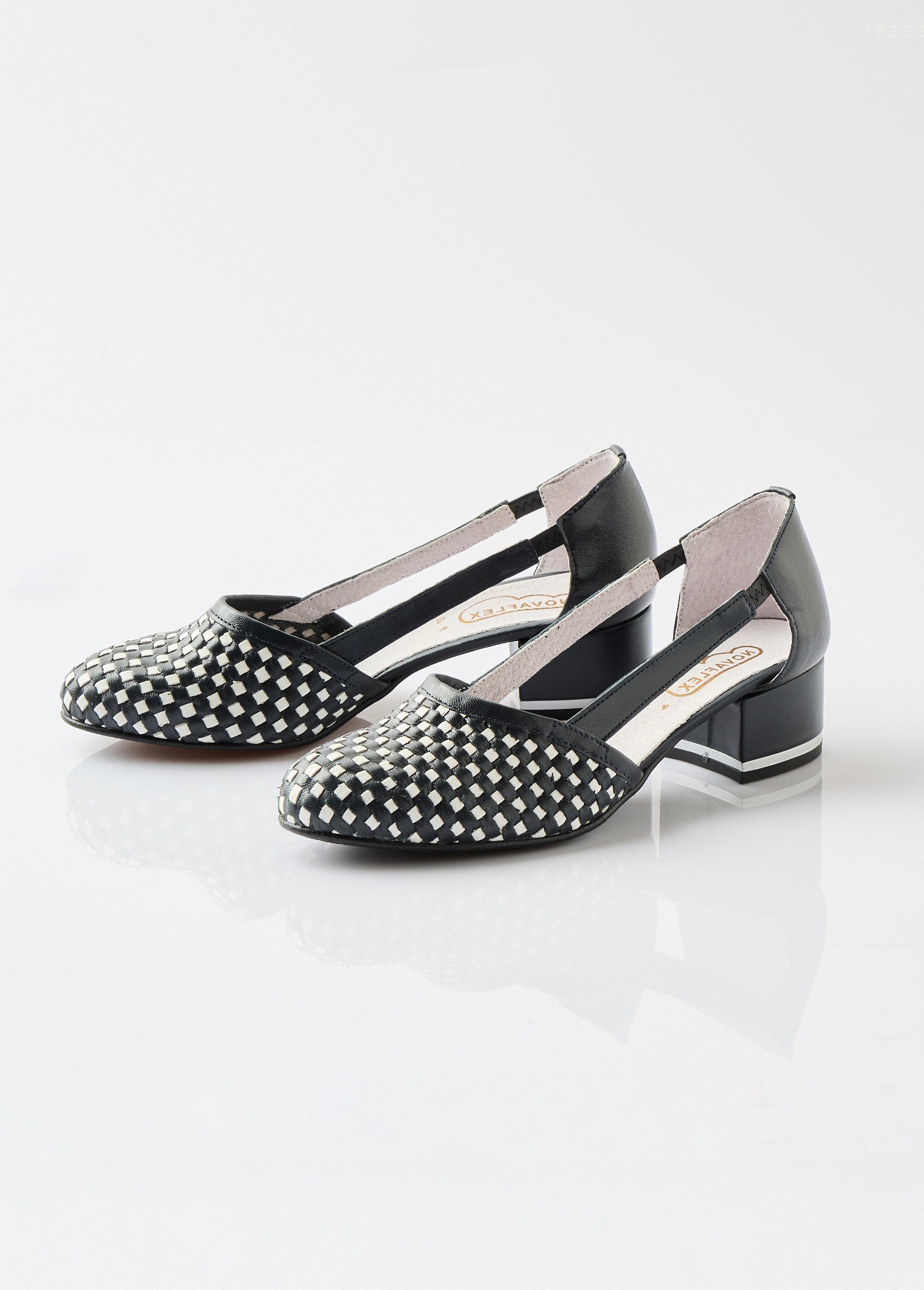 Escarpins à talon cuir