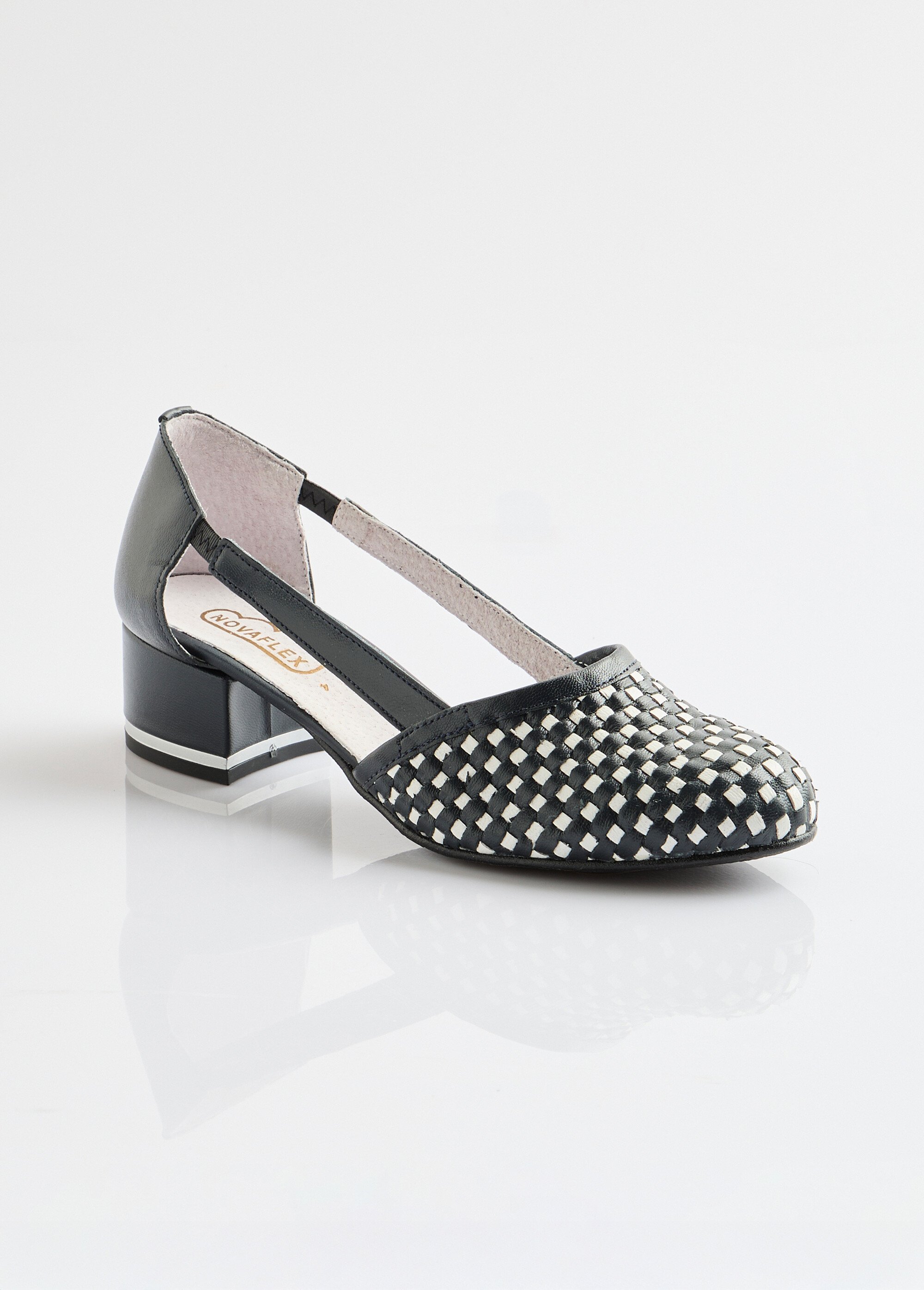 Escarpins à talon cuir