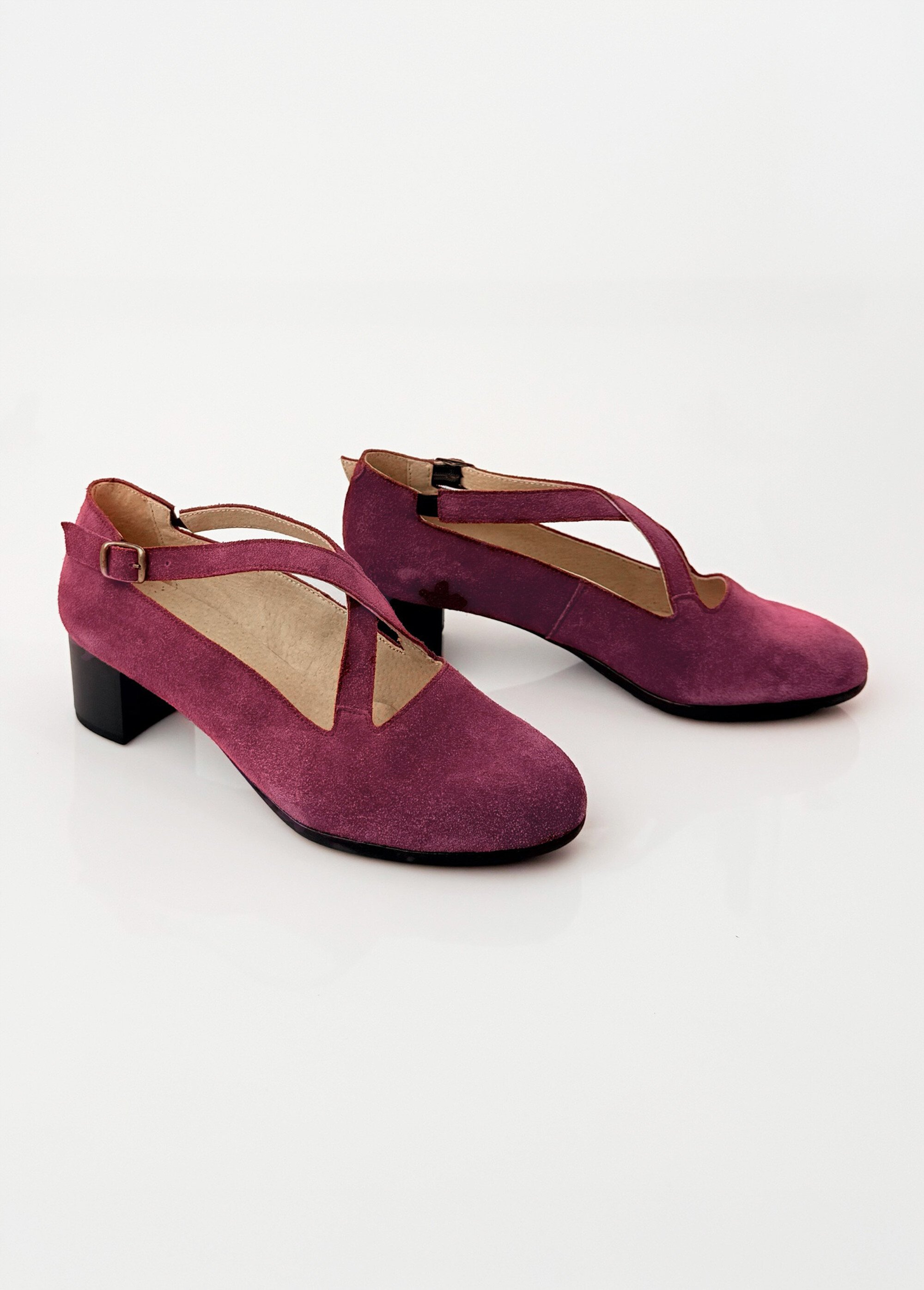 Escarpins à talons largeur confort cuir