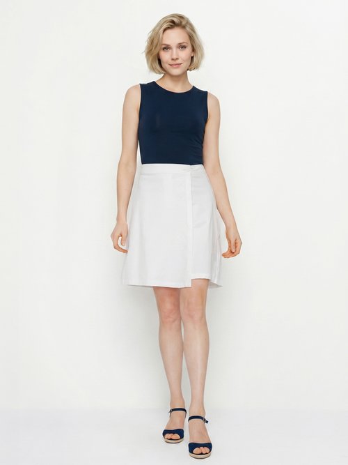 Jupe-short tissu extensible Femme Blanc LILIANE SI1