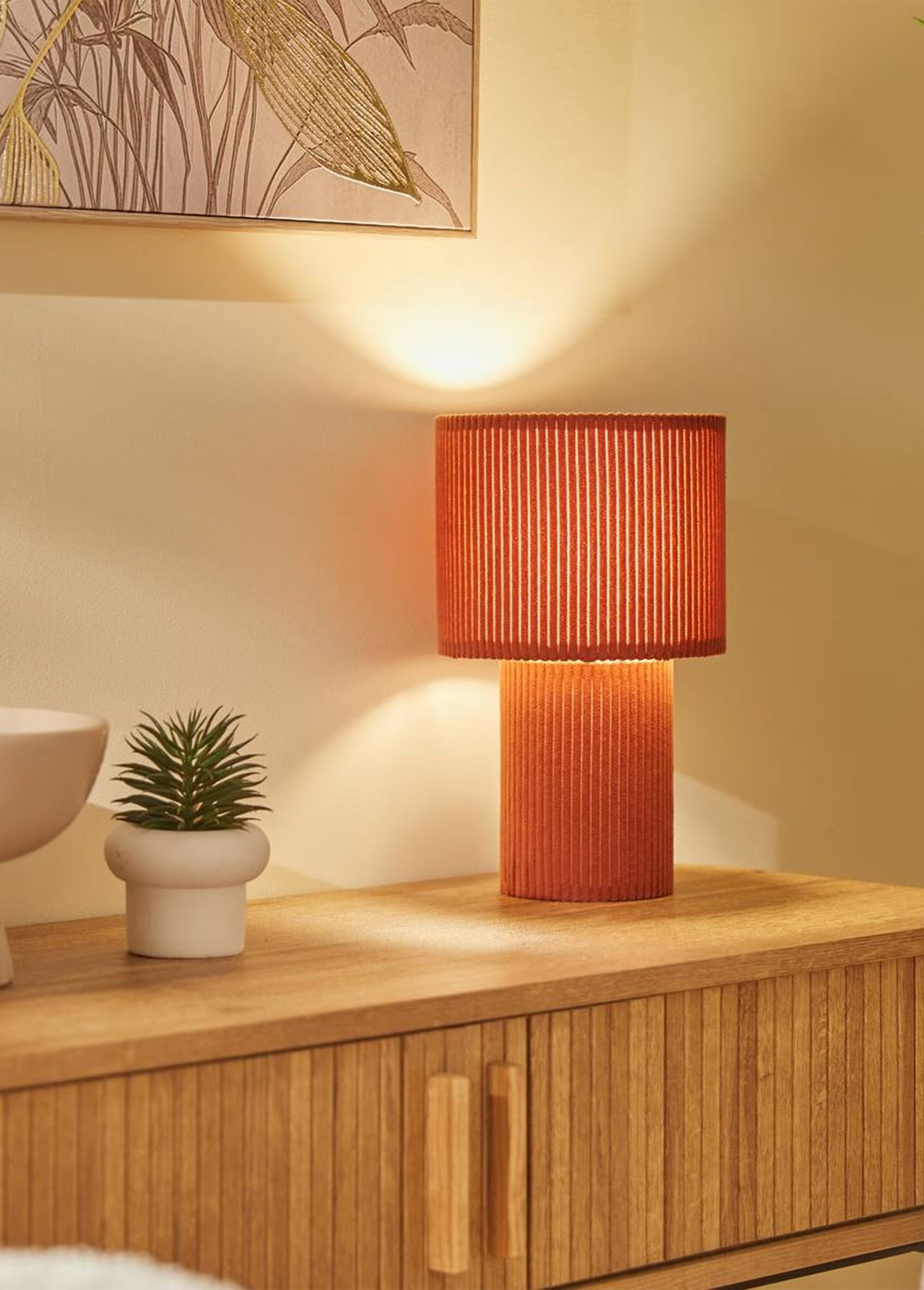 Lampe recouverte velours cotelé JOLINA ORANGE JJA-213761C SI1