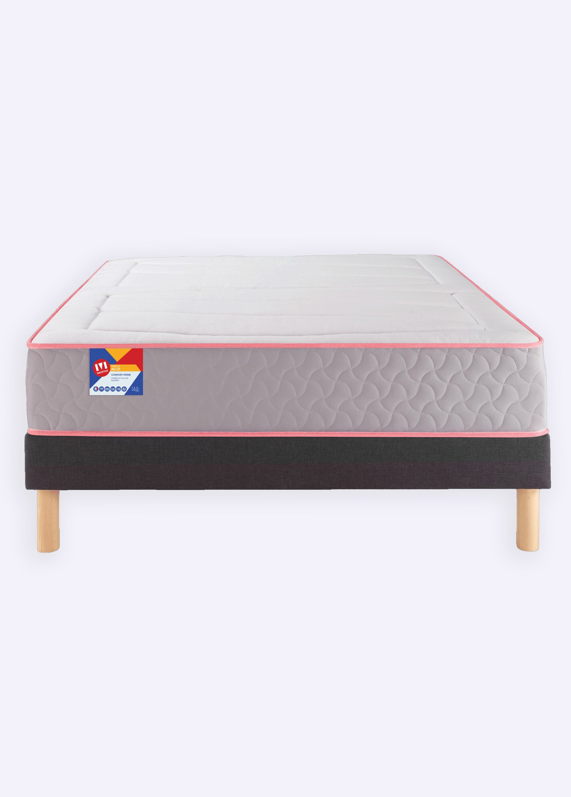 Matelas à ressorts ferme anti acariens, haut. 14cm BLANC MER-DU-MATIN DE4
