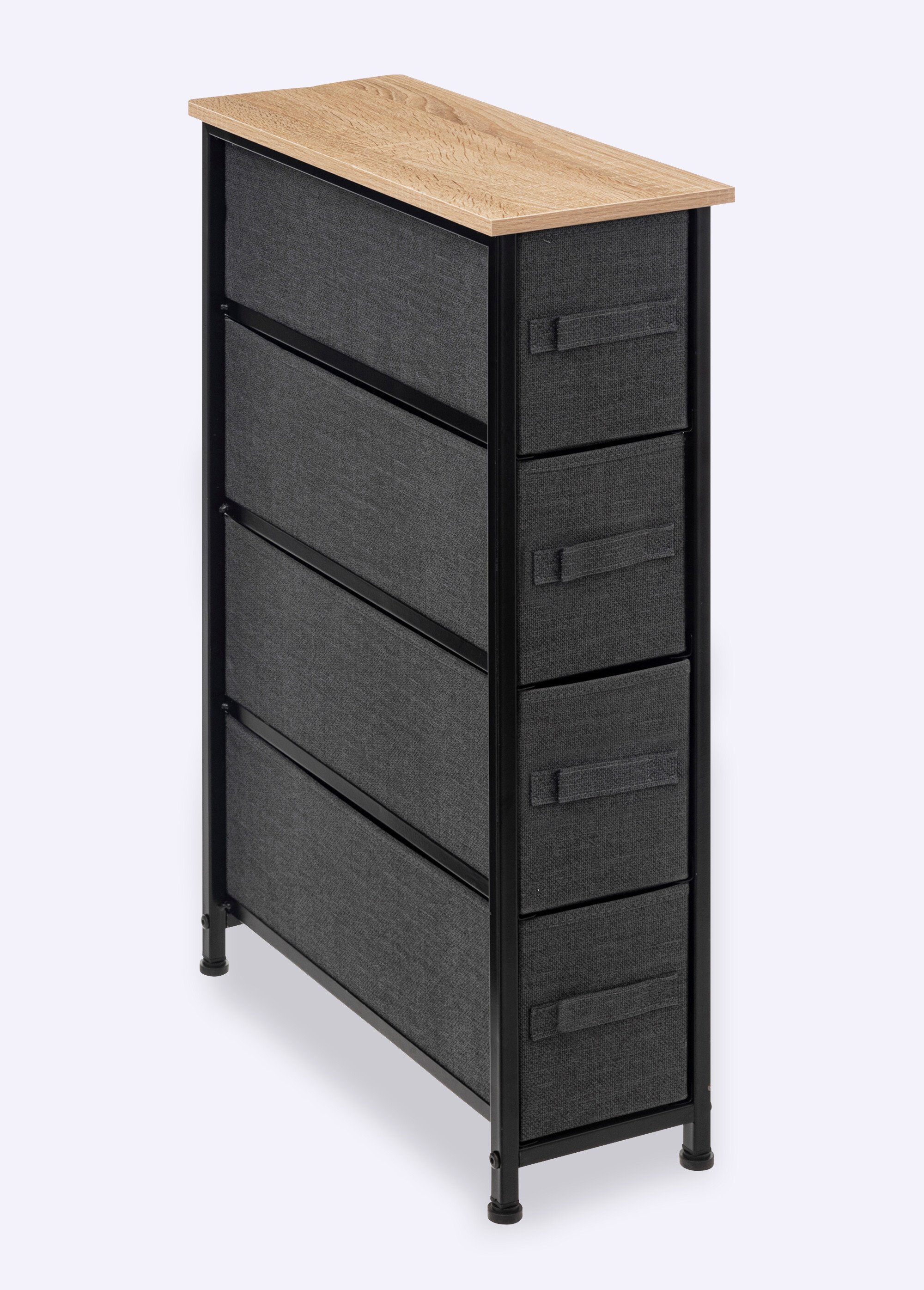 Meuble gain de place, 4 tiroirs tissu NOIR JJA-130140 FA1