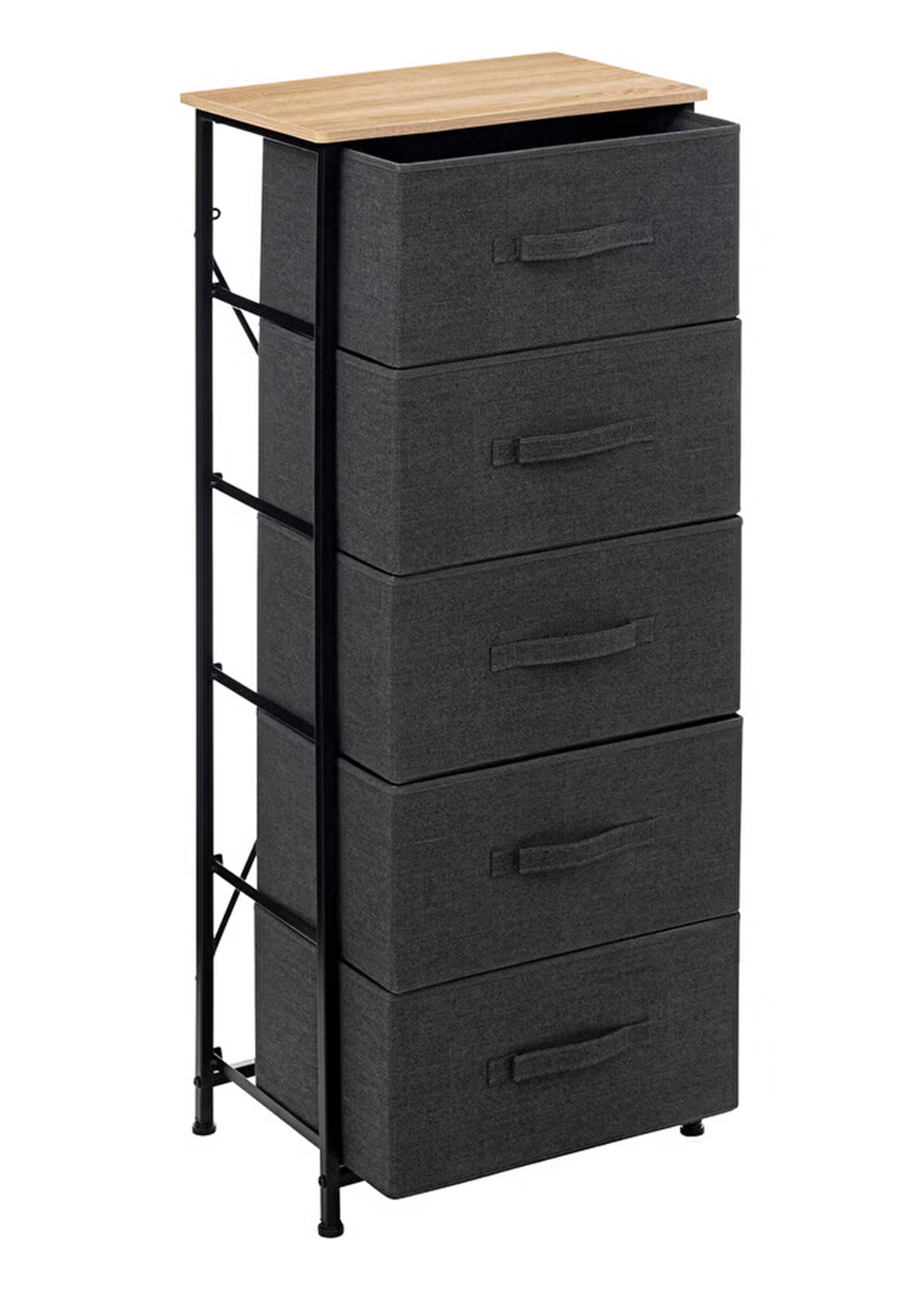 Meuble haut avec 5 tiroirs tissu GRIS JJA-193571 DE1