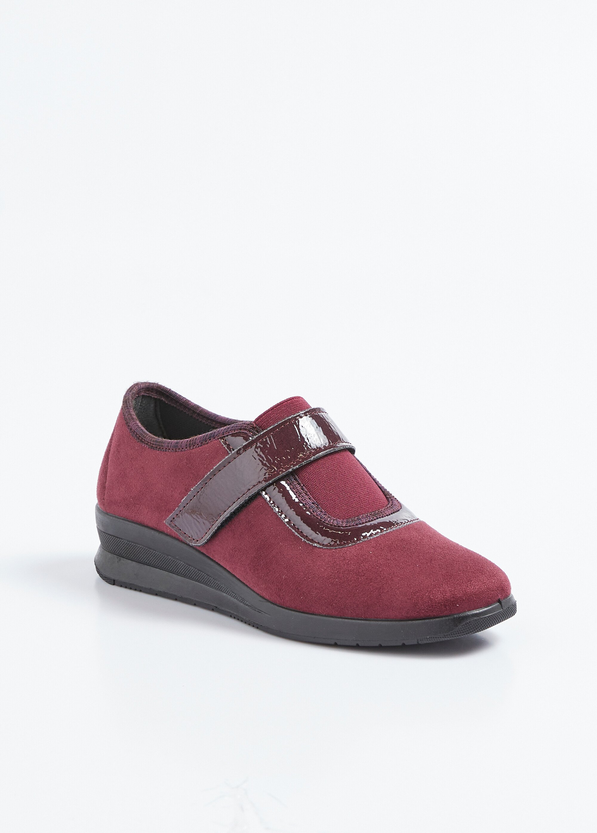 Mocassin élastiqués scratchés largeur confort emboîtants Femme Rouge ODILIQUE FA1
