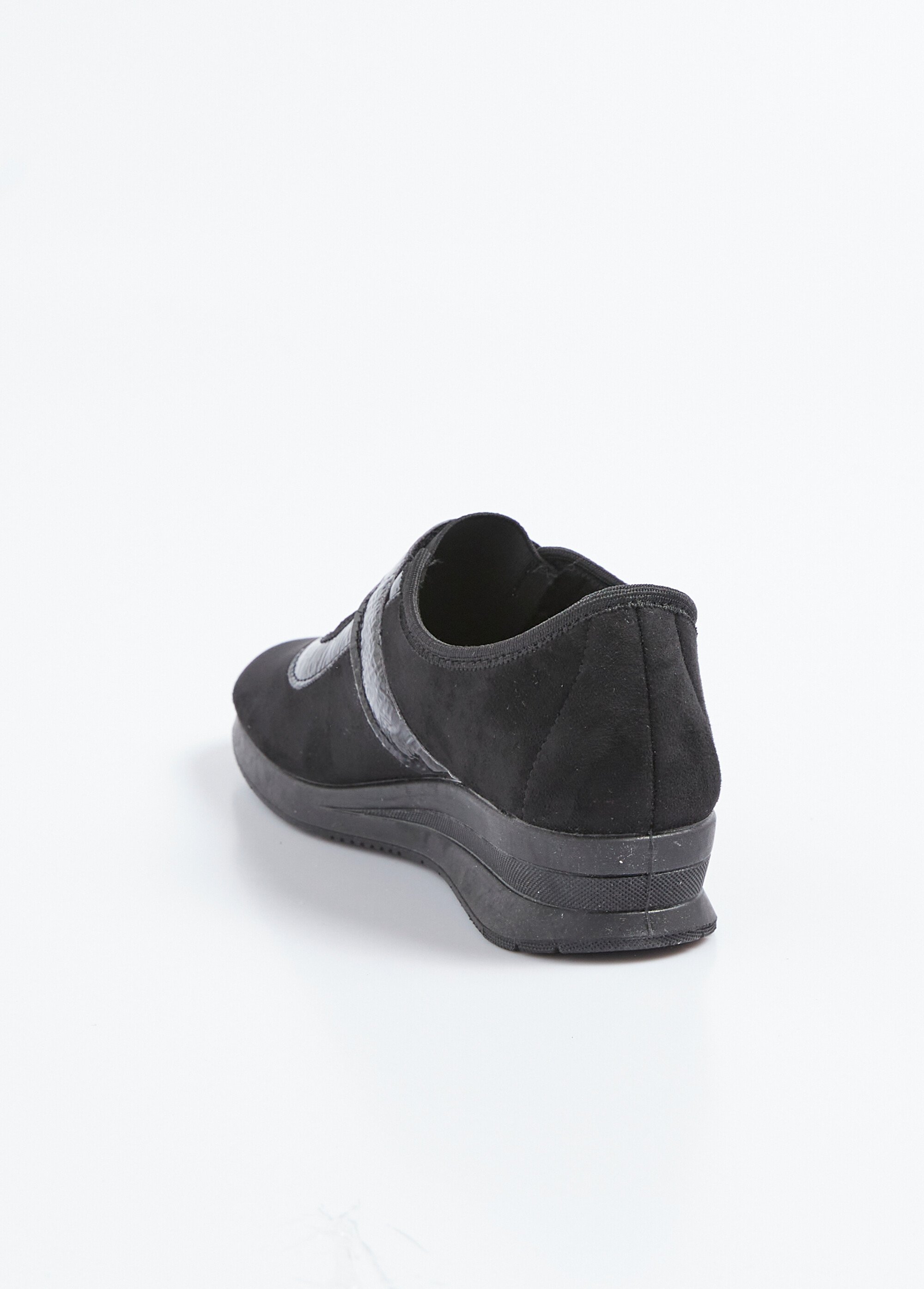 Mocassin élastiqués scratchés largeur confort emboîtants Femme Noir ODILIQUE DO1