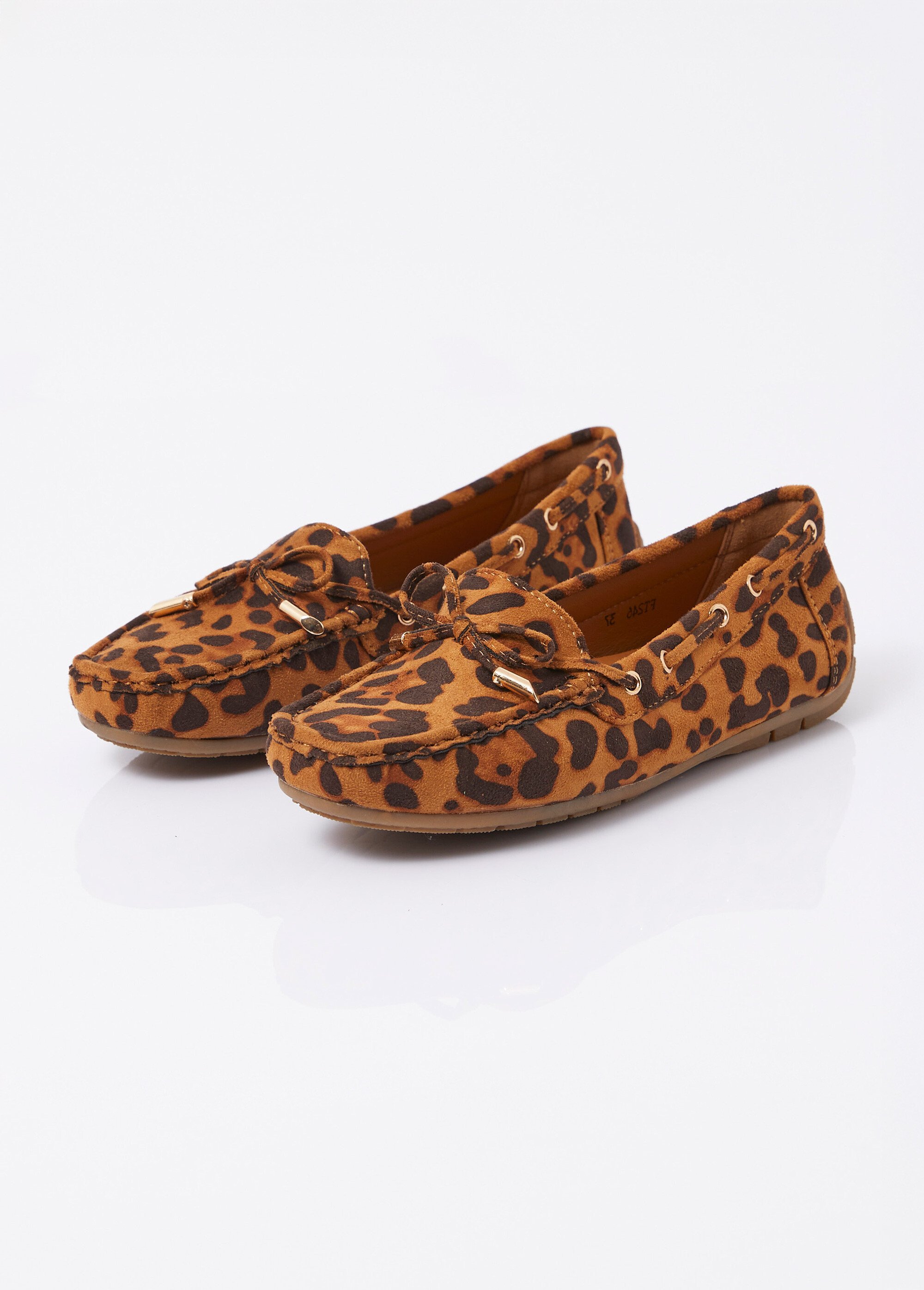 Mocassins en suédine avec œillets métal Femme LEOPARD JANNFT246 DE1