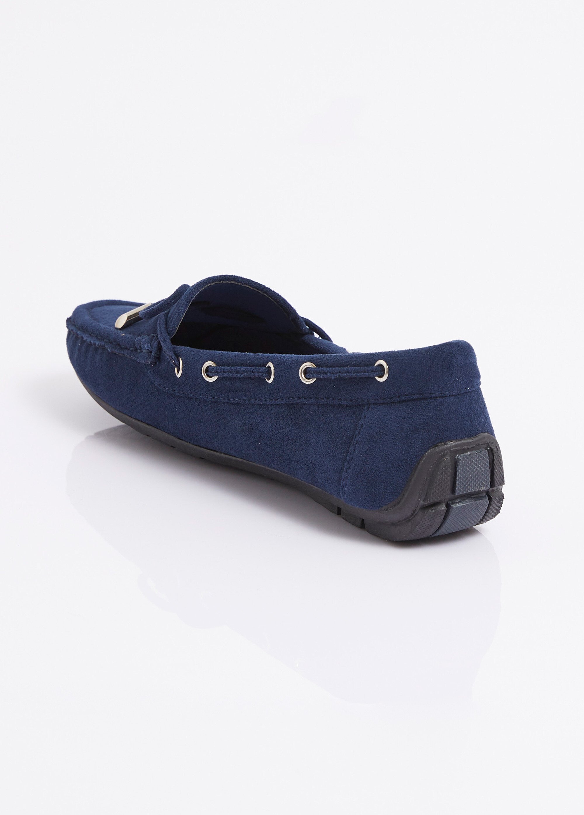 Mocassins en suédine avec œillets métal Femme Bleu JANNFT246 DO1