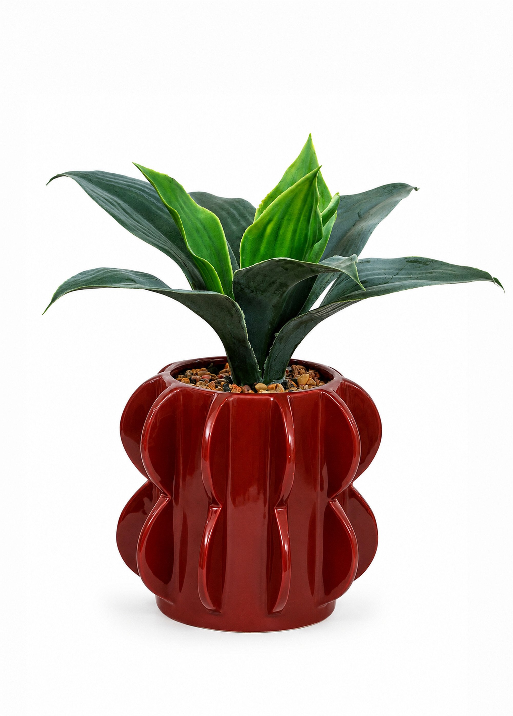 Plante artificielle pot céramique HOMY Orange JJA-218930 FA1