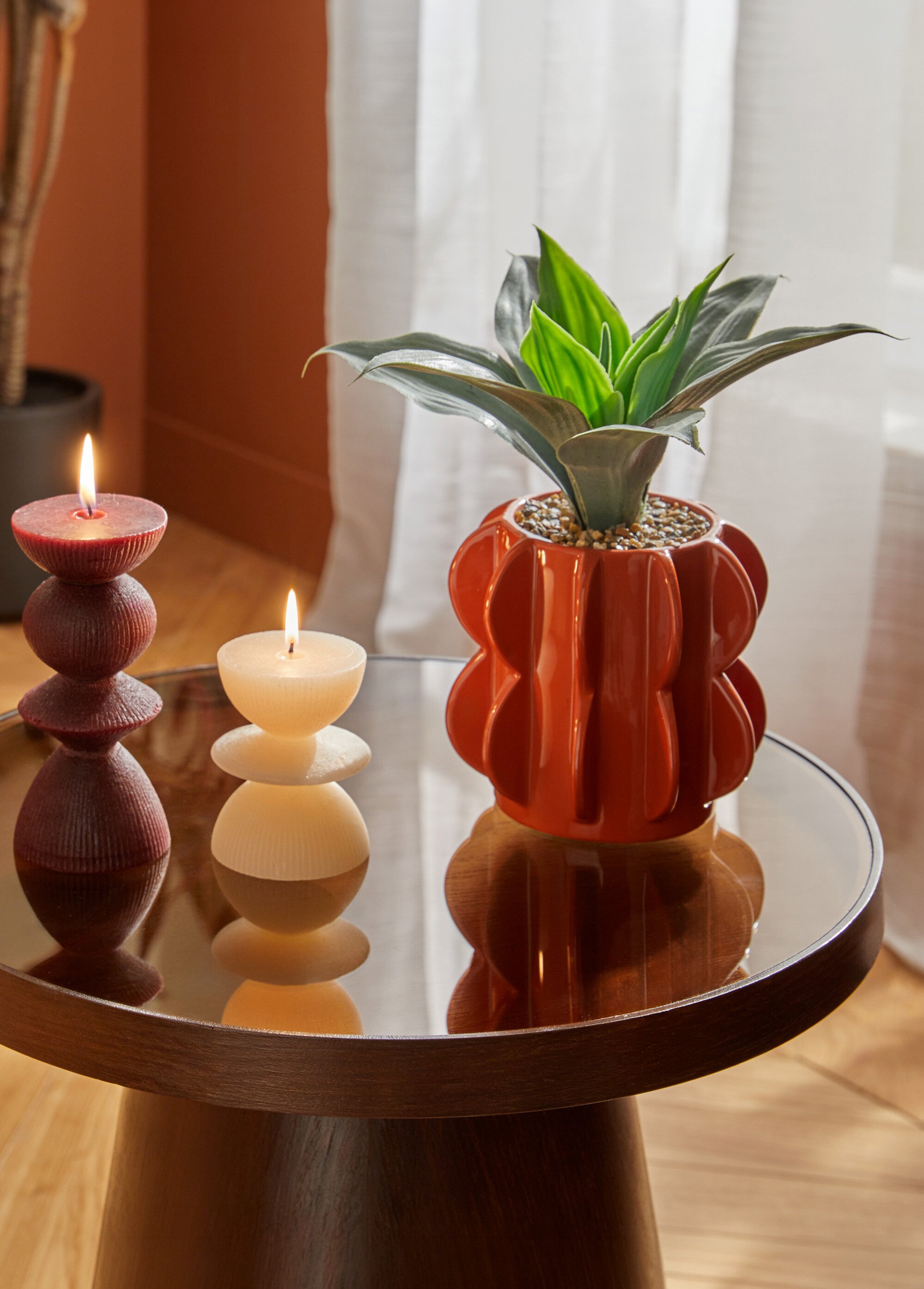 Plante artificielle pot céramique HOMY Orange JJA-218930 SI2