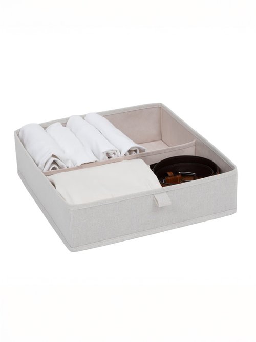 Rangement tiroirs 2 grands compartiments Beige JJA-203159 DE1