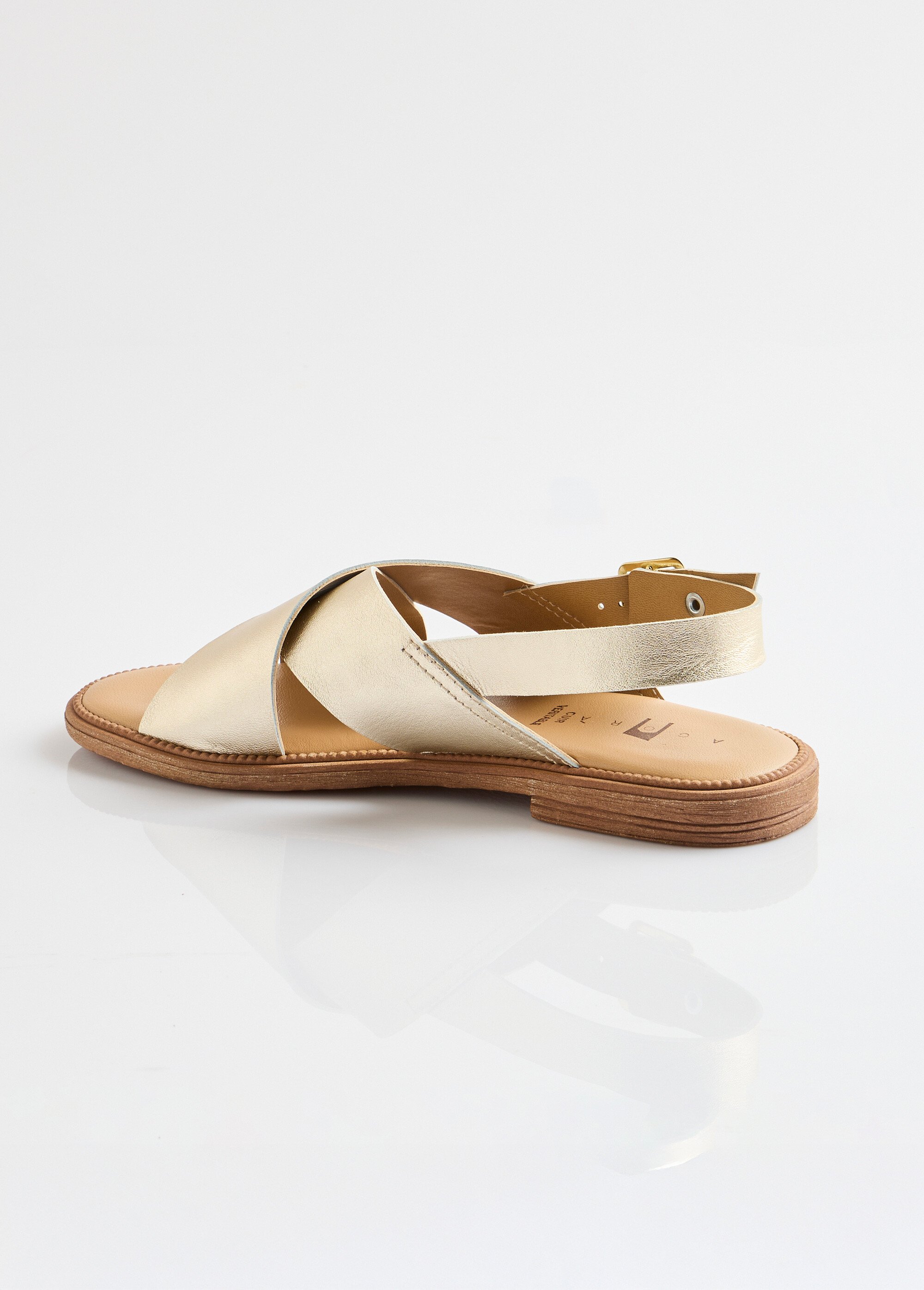 Sandales plates brides croisées Femme Doré ORMOY DO1