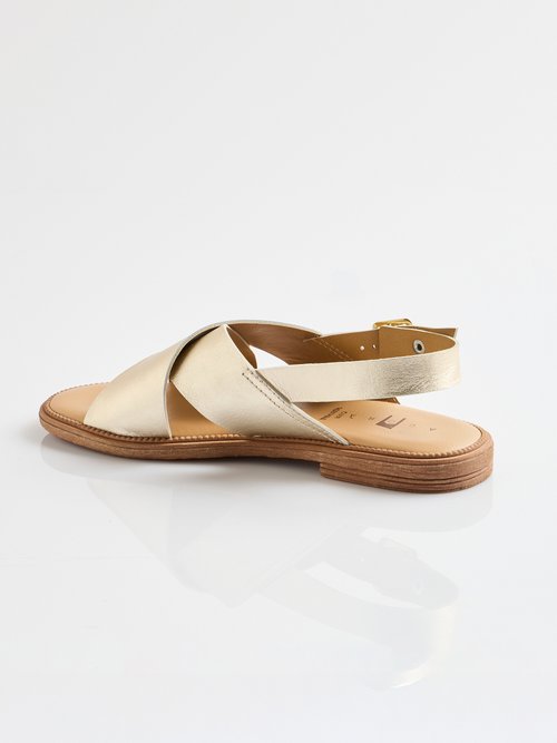 Sandales plates brides croisées Femme Doré ORMOY DO1