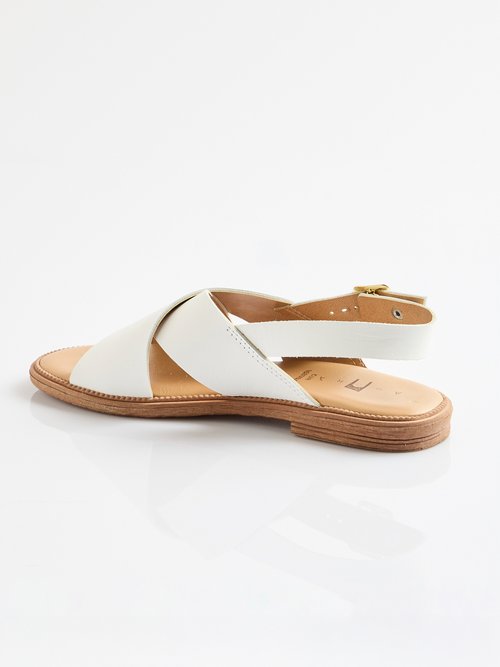 Sandales plates brides croisées Femme Blanc ORMOY DO1