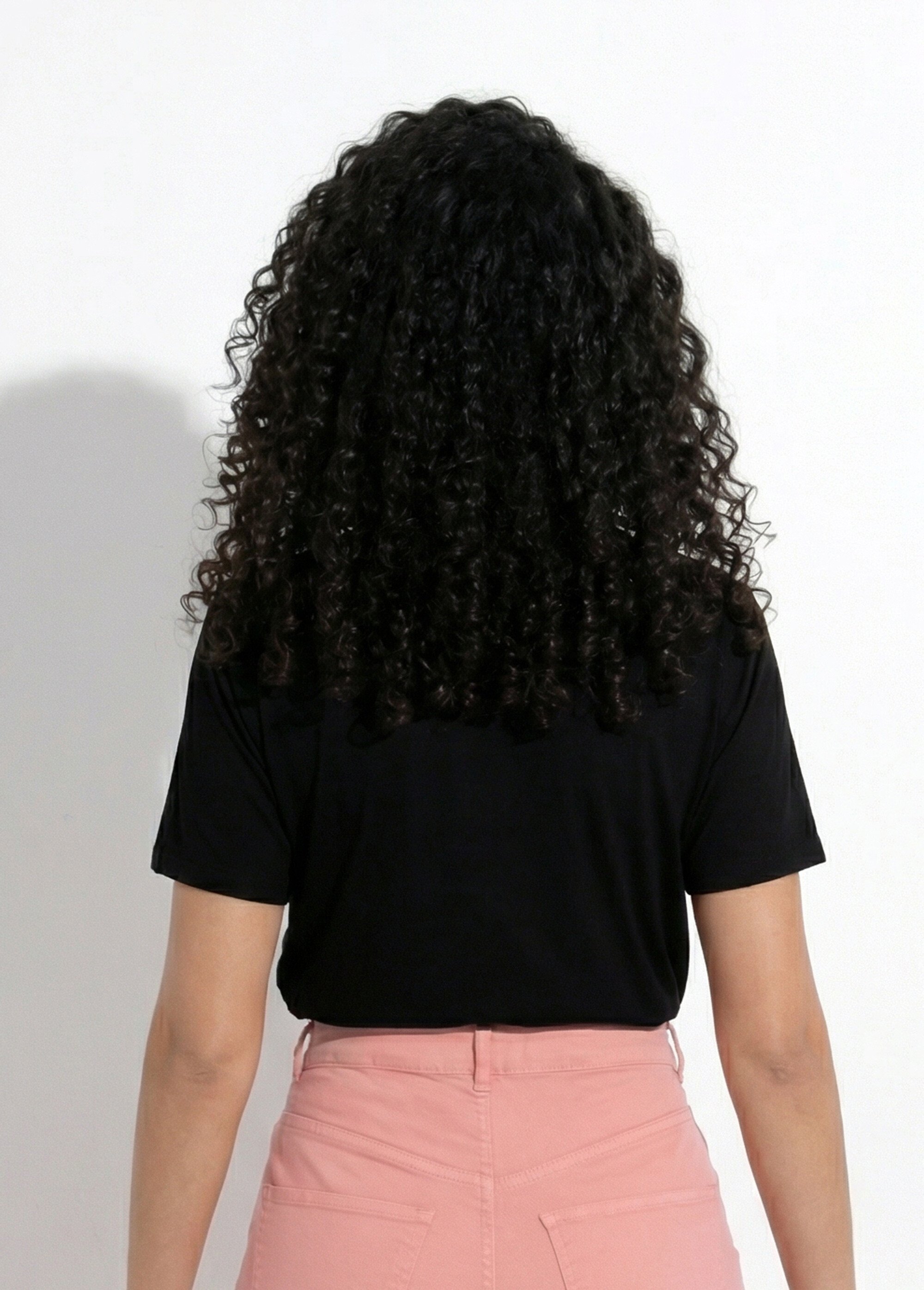 T-shirt manches courtes motif graphique Femme Noir CODOU DO1