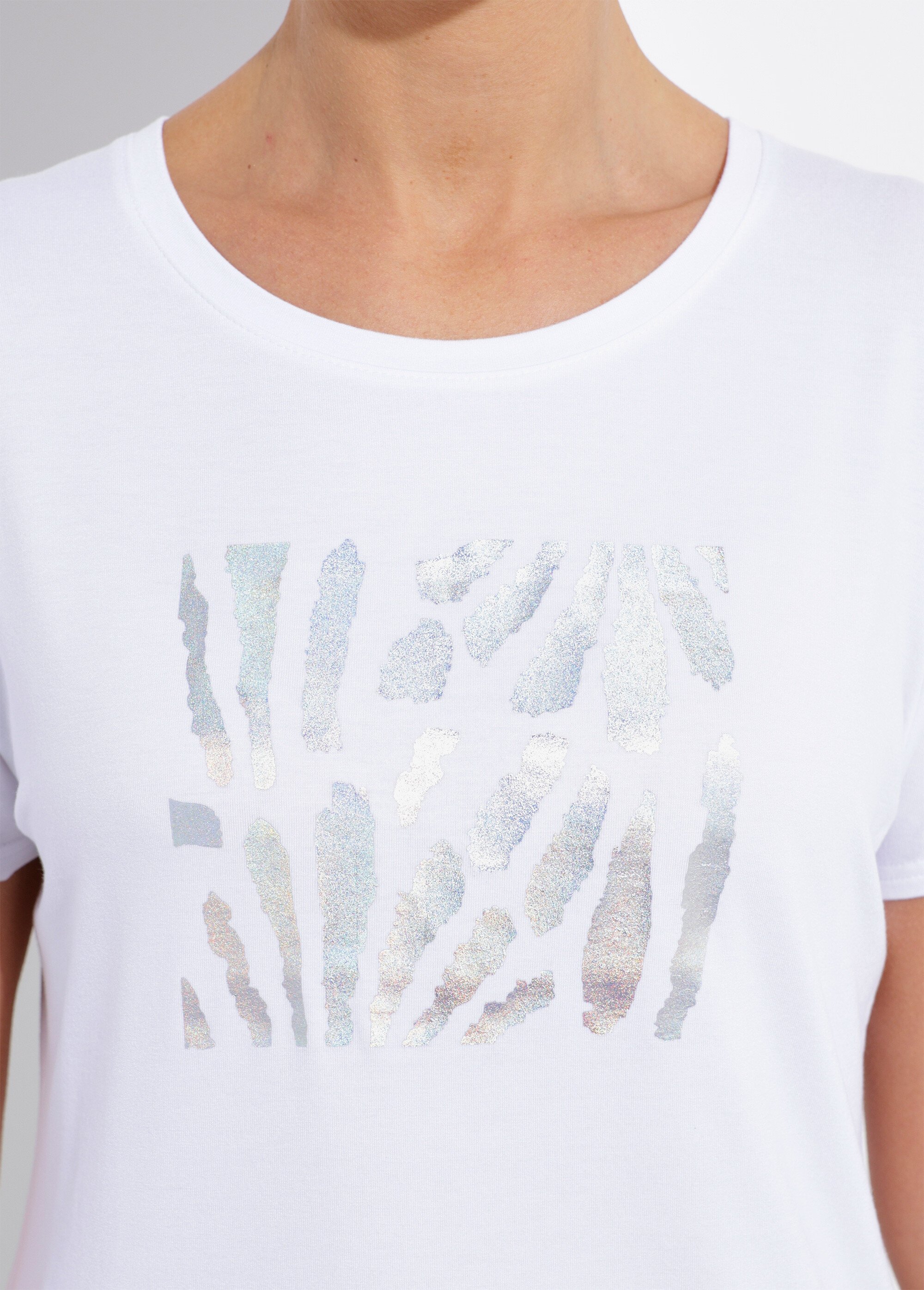 T-shirt manches courtes motif graphique Femme Blanc CODOU DE1