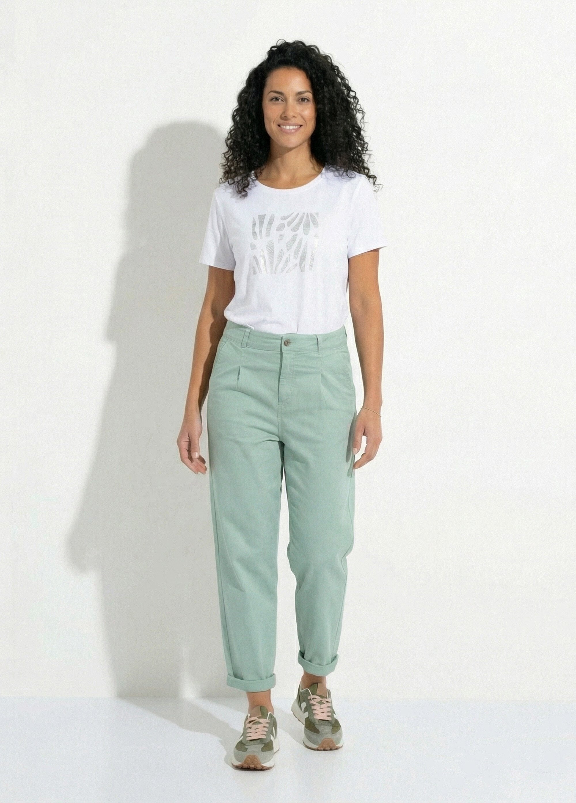 T-shirt manches courtes motif graphique Femme Blanc CODOU SF1