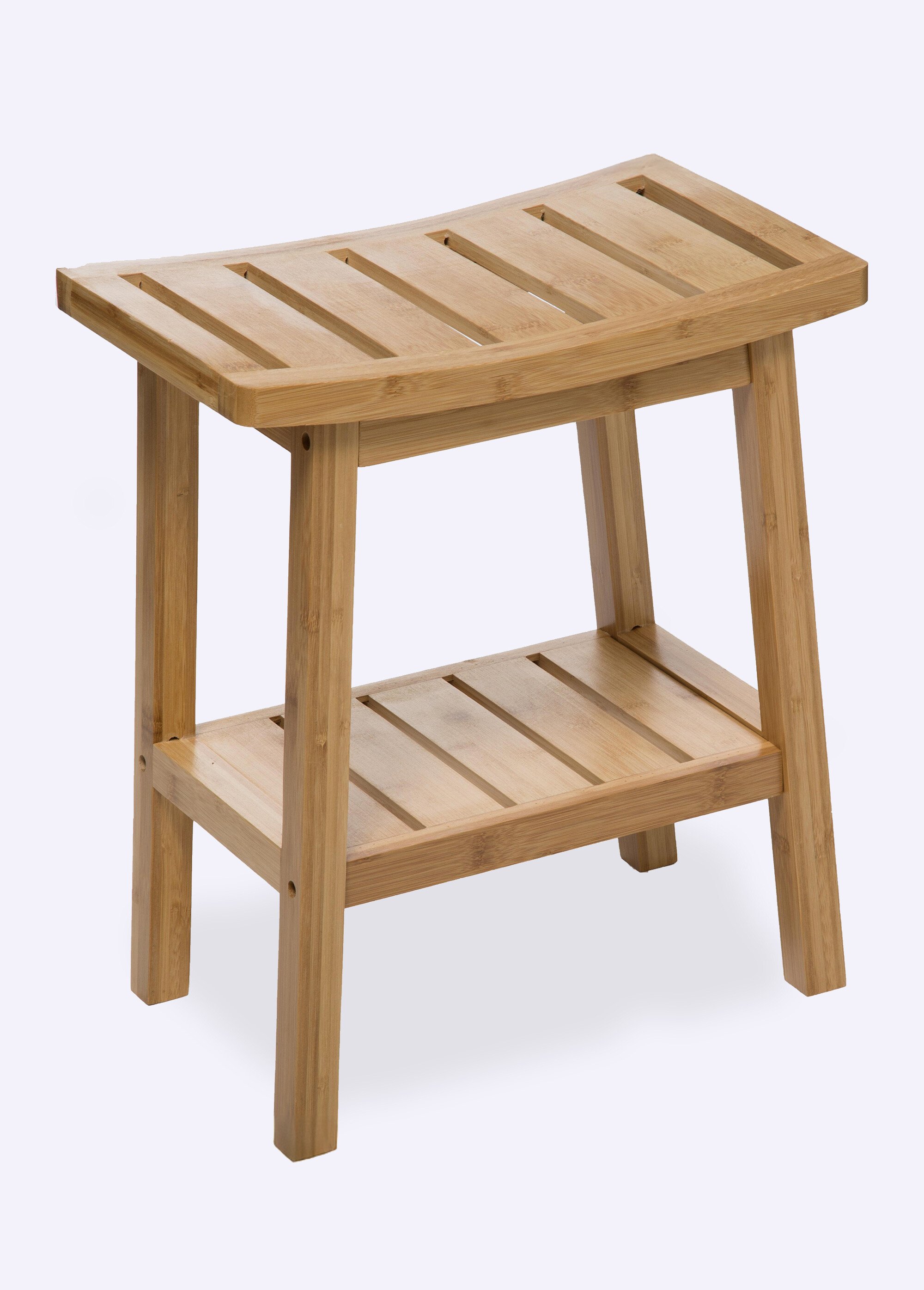 Tabouret de salle de bain en bambou Beige JJA-174605 FA1