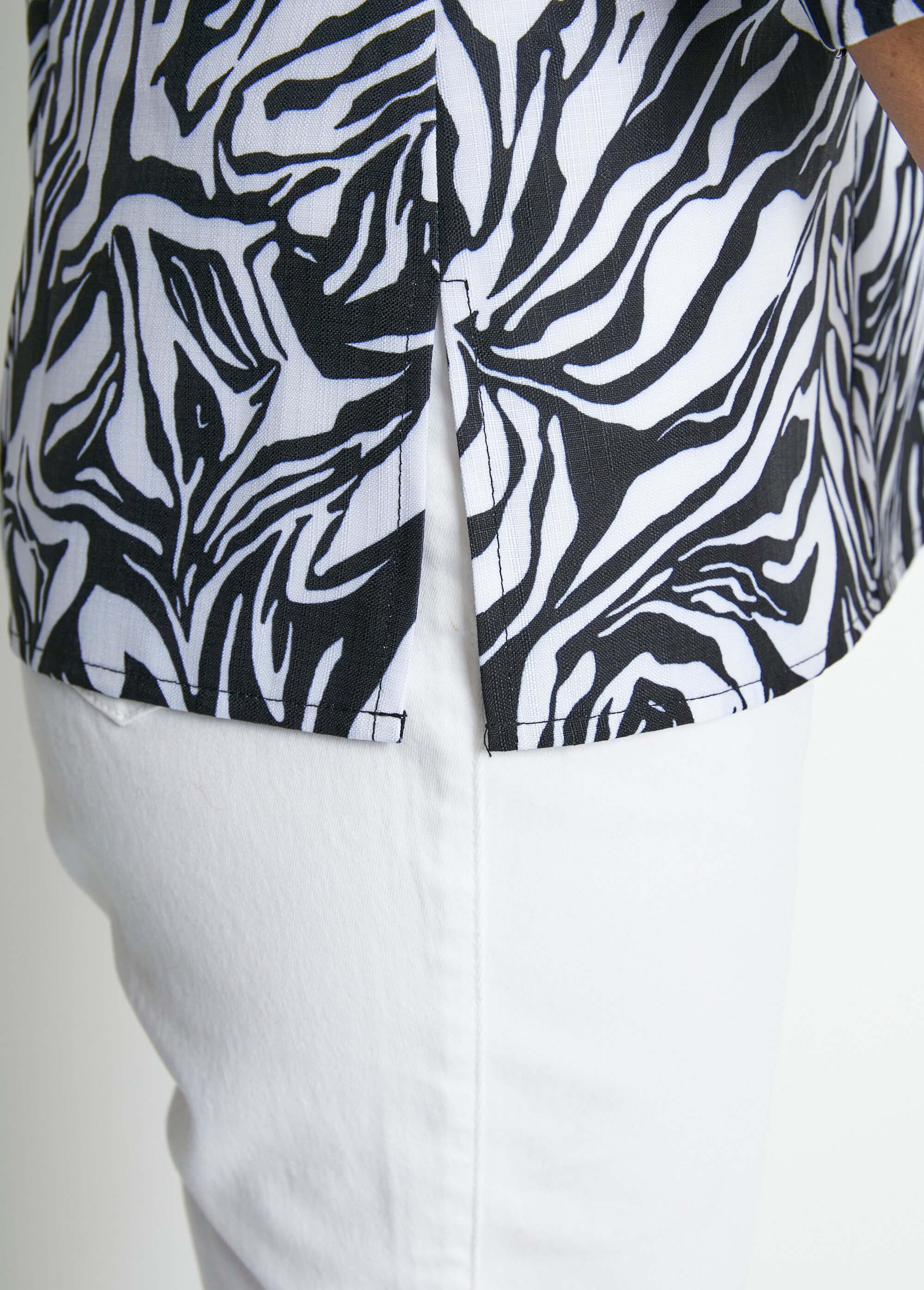 Tunique imprimée manches 3/4 Femme Blanc CALOMEL DE2