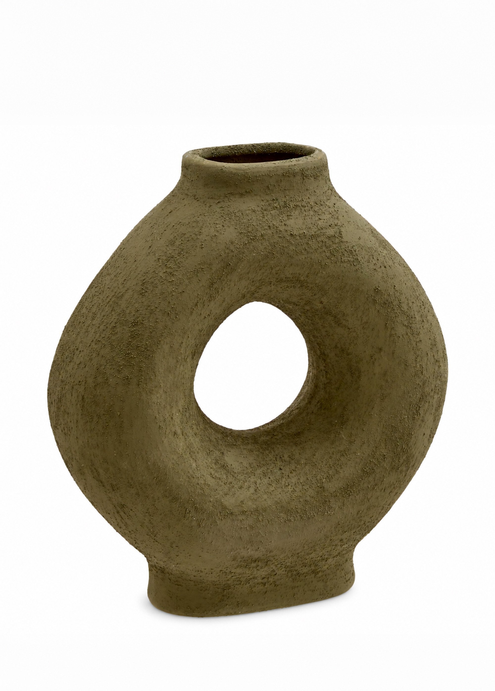 Vase en céramique brute BREA, foncé Vert JJA-218976 FA1