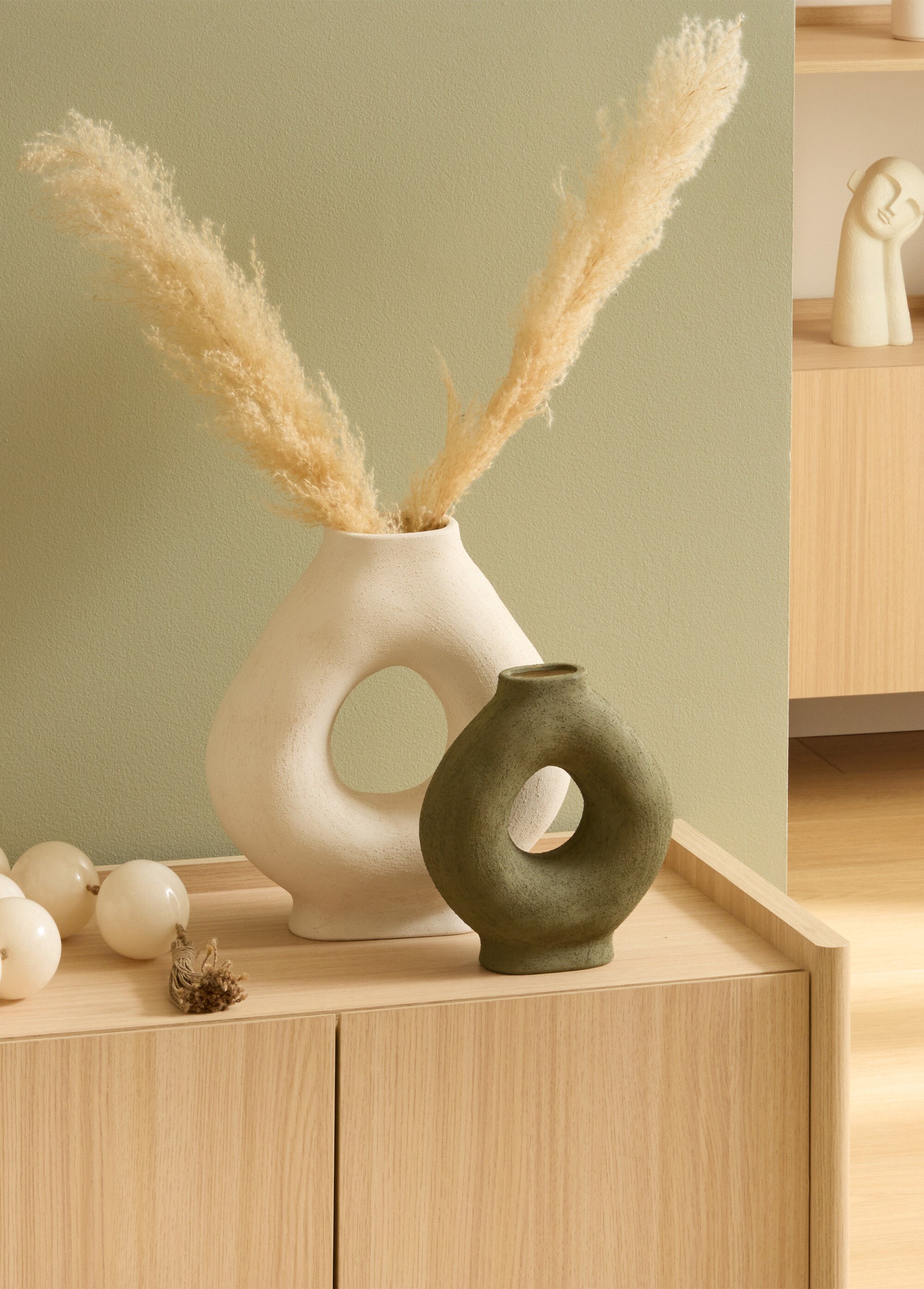 Vase en céramique brute BREA, foncé Vert JJA-218976 SI1
