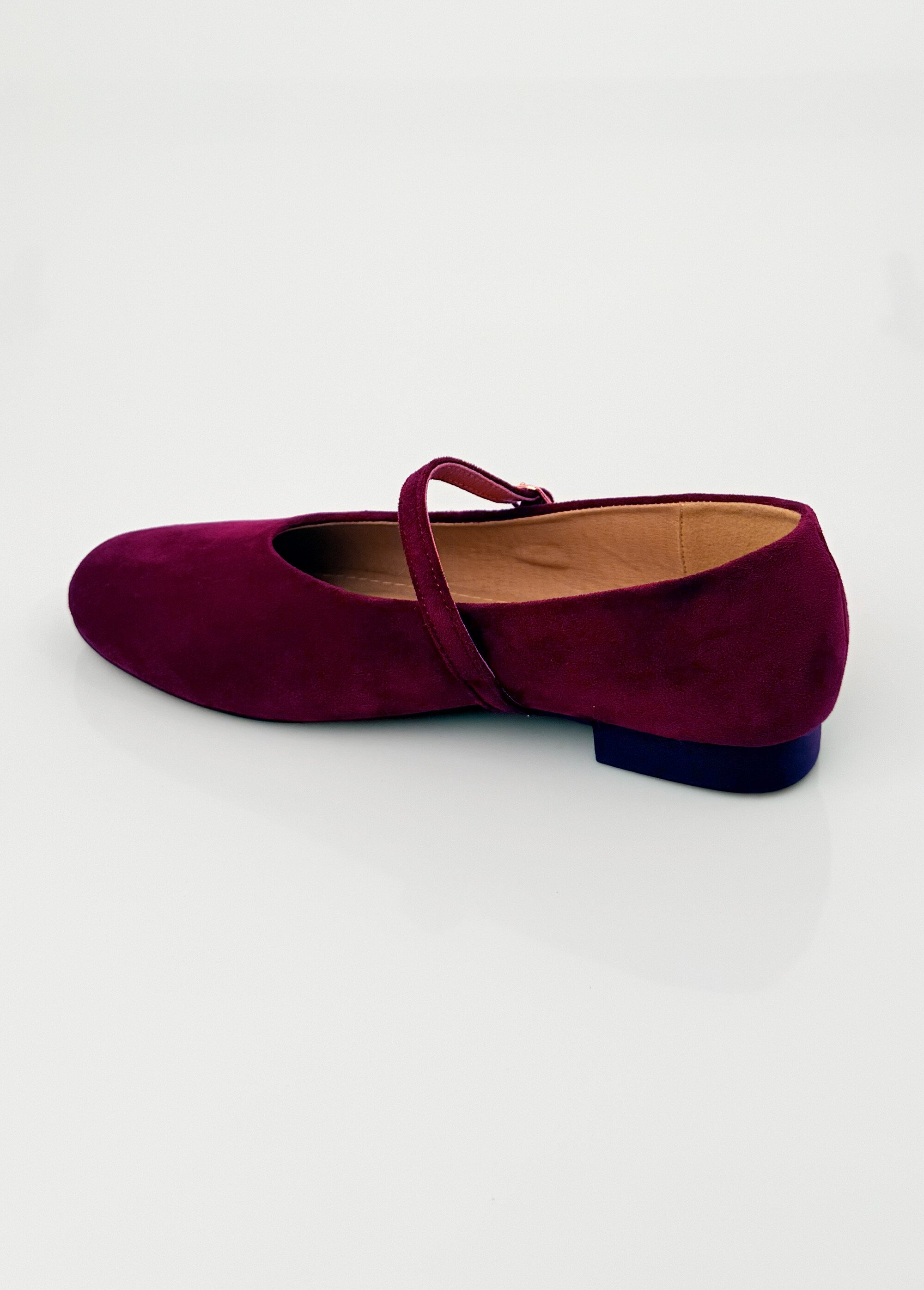 Ballerines babies plates façon cuir suédé Femme Rouge LBS-BYG1671 DO1