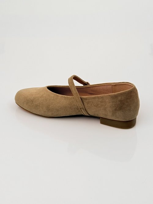 Ballerines babies plates façon cuir suédé Femme Vert LBS-BYG1671 DO1