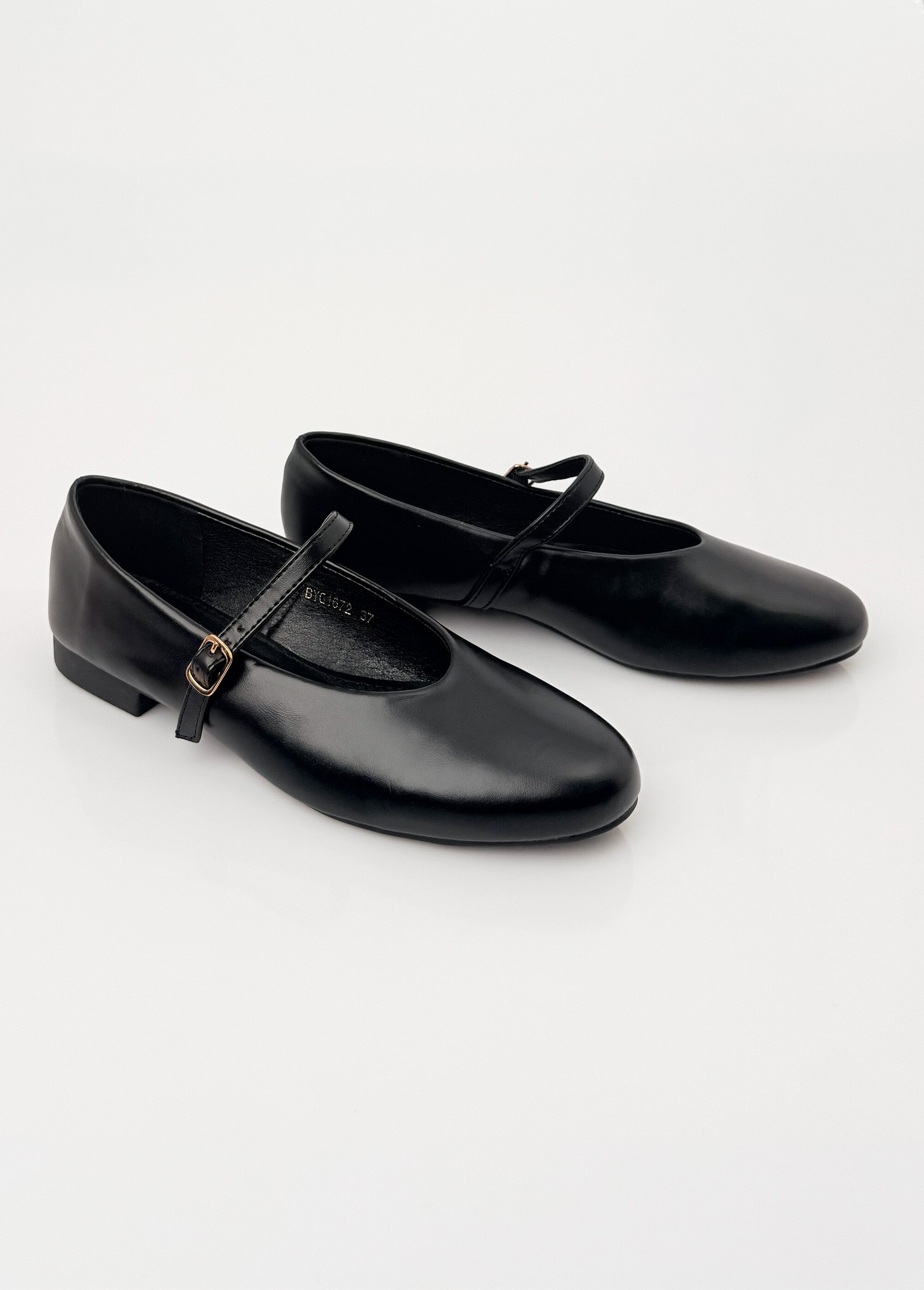 Ballerines style babies, simili cuir Femme Noir LBS-BYG1672 DE1