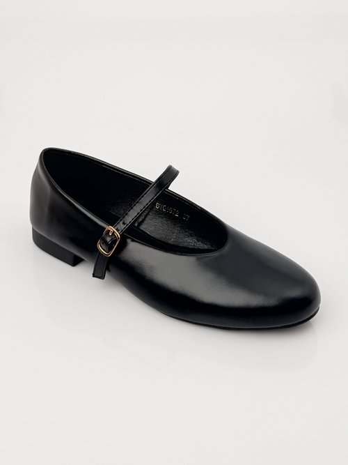 Ballerines style babies, simili cuir Femme Noir LBS-BYG1672 FA1