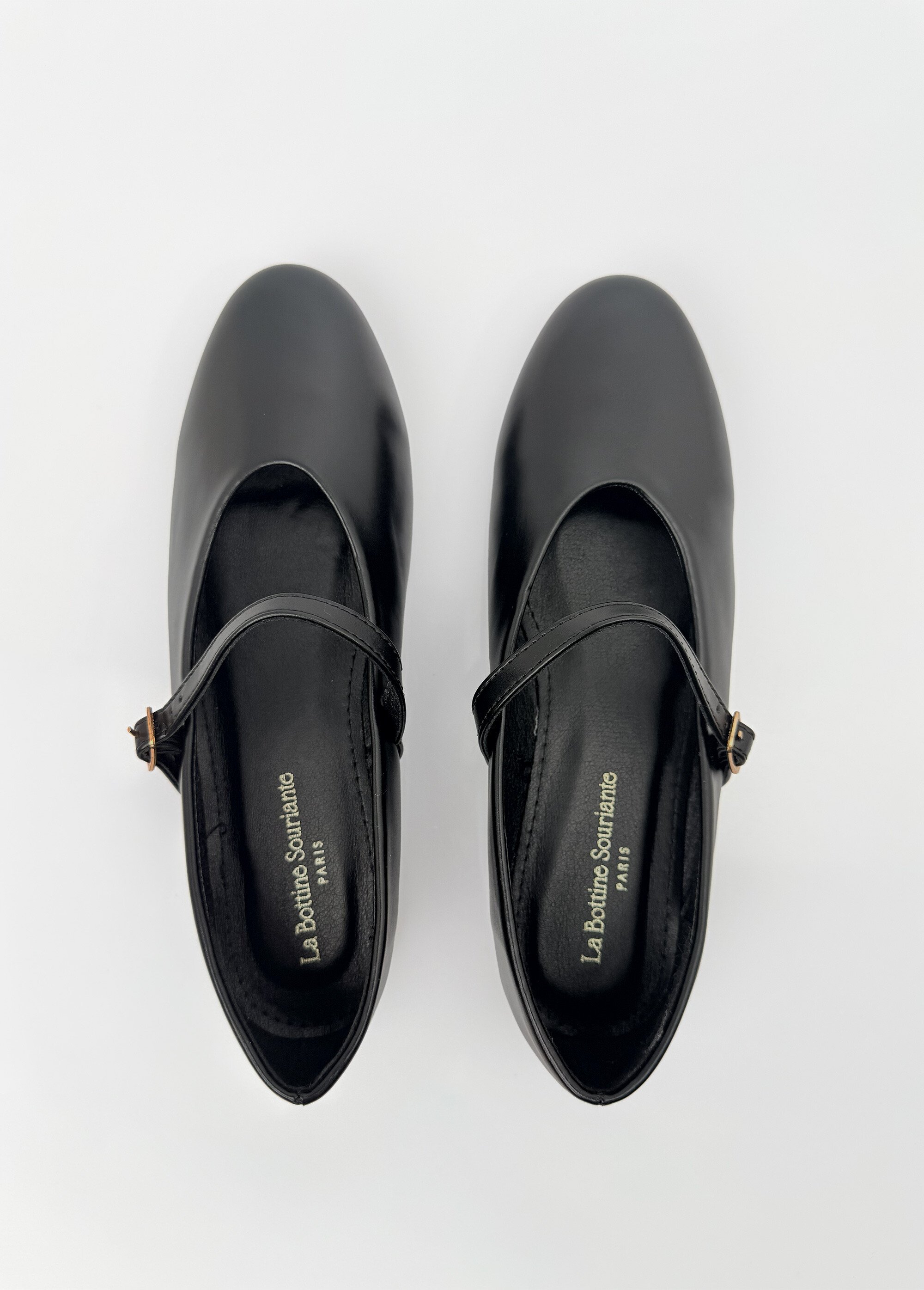Ballerines style babies, simili cuir Femme Noir LBS-BYG1672 OV1