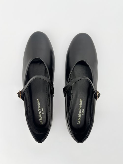 Ballerines style babies, simili cuir Femme Noir LBS-BYG1672 OV1