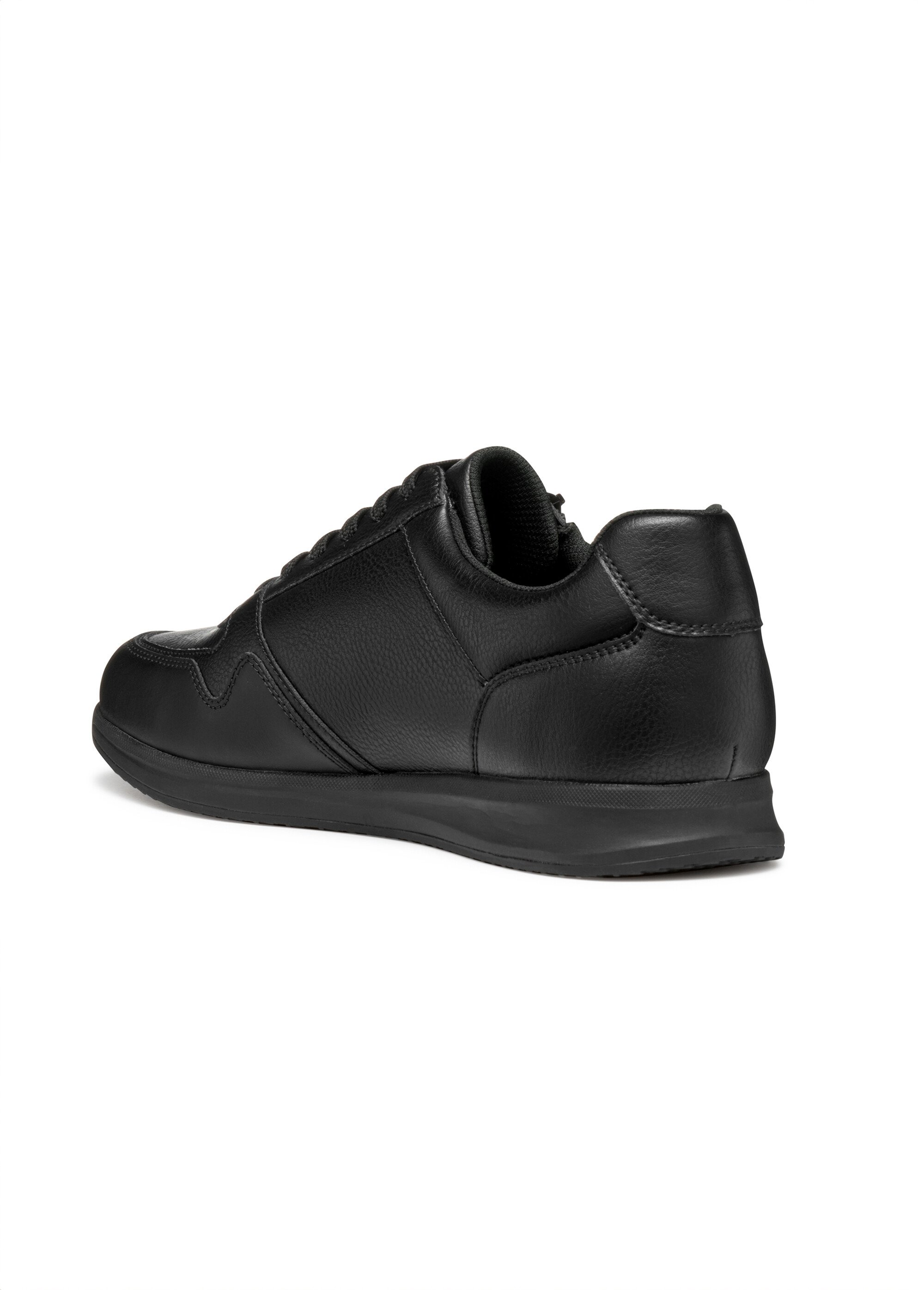Baskets en cuir à lacets et semelle fine Homme Noir GEO-U56H5A DO1