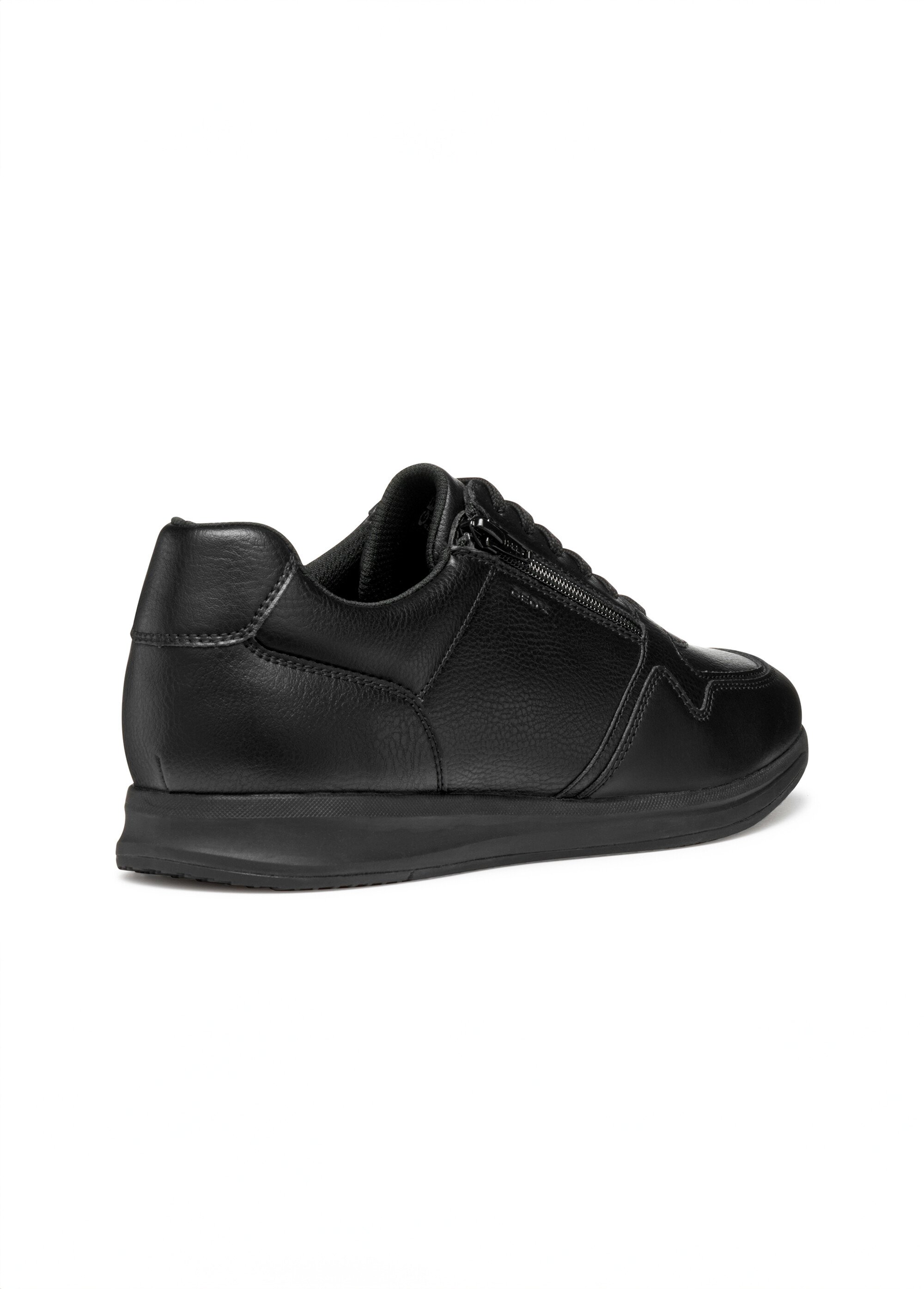 Baskets en cuir à lacets et semelle fine Homme Noir GEO-U56H5A DO2