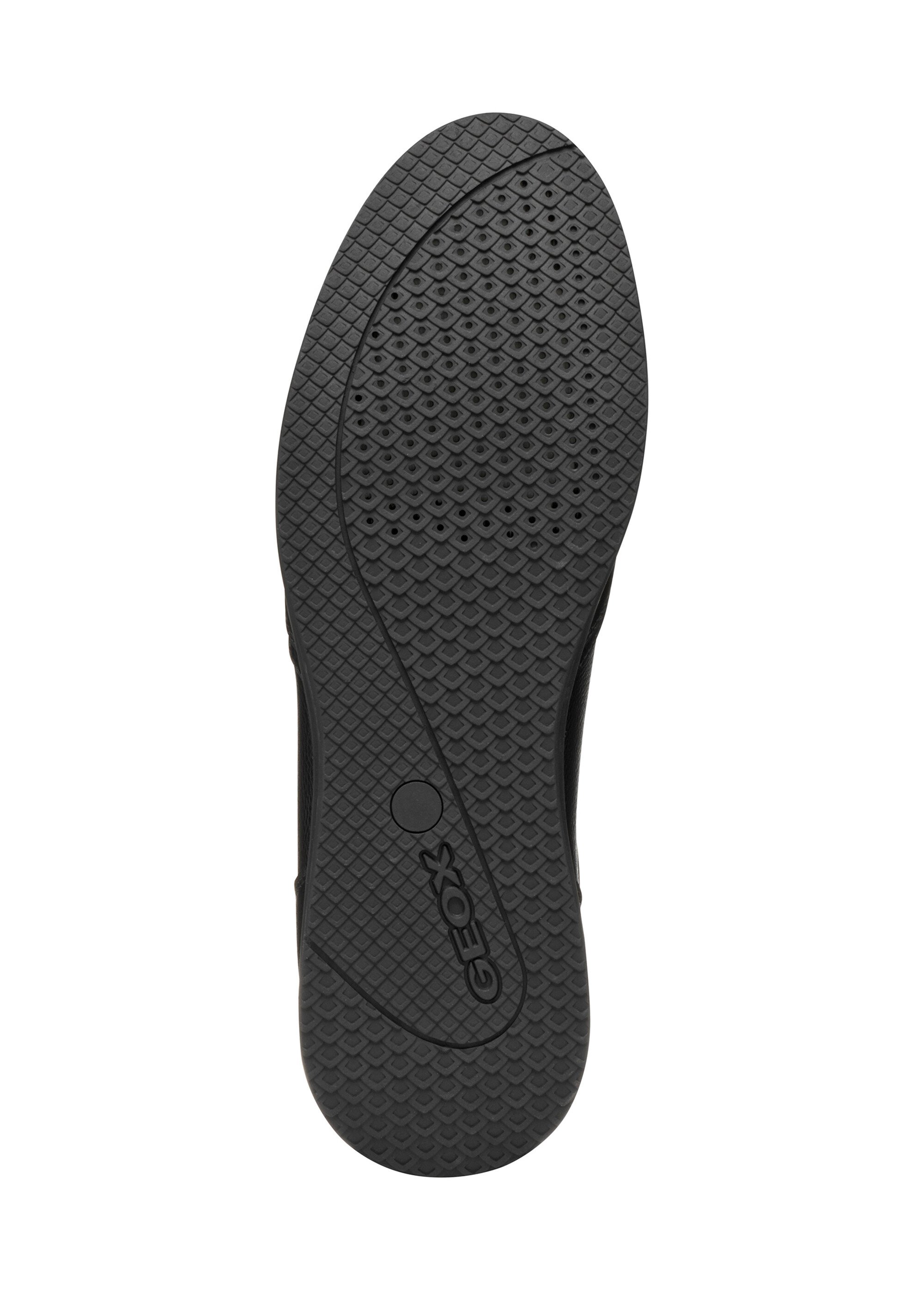Baskets en cuir à lacets et semelle fine Homme Noir GEO-U56H5A UN1