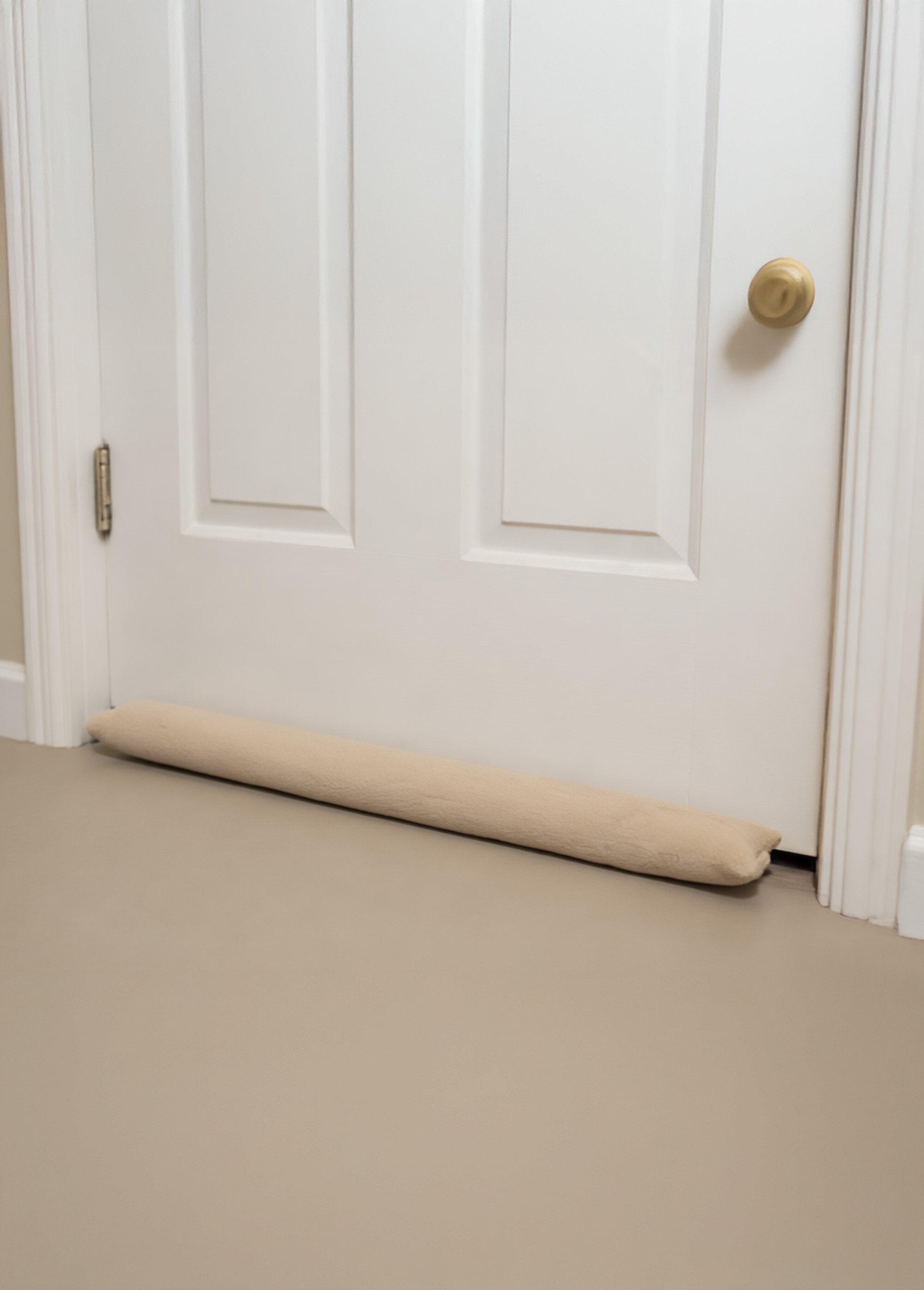 Boudin bas de porte en fausse fourrure Beige KP-AAE824270 SI1