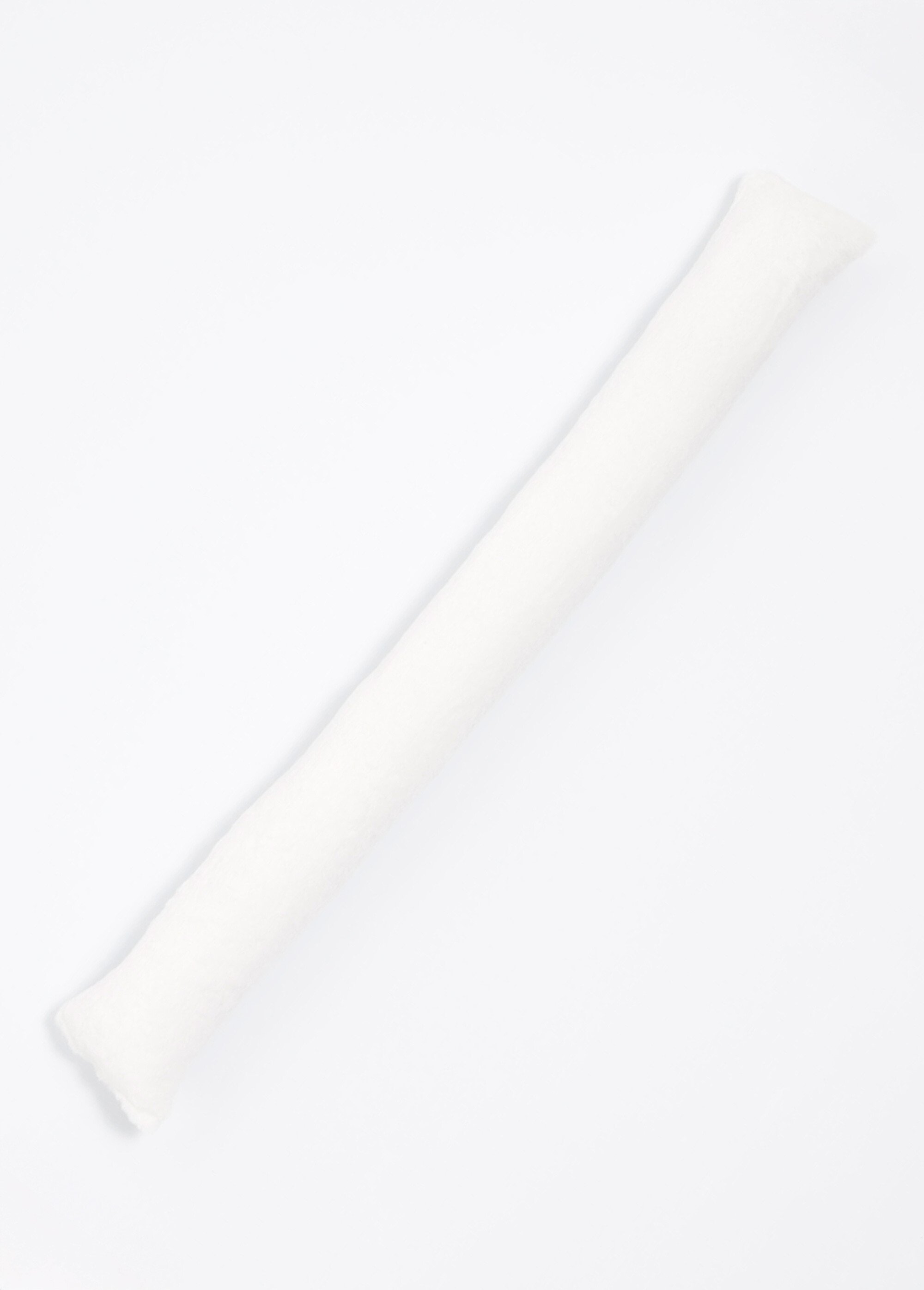 Boudin bas de porte en fausse fourrure Blanc KP-AAE824270 OV1