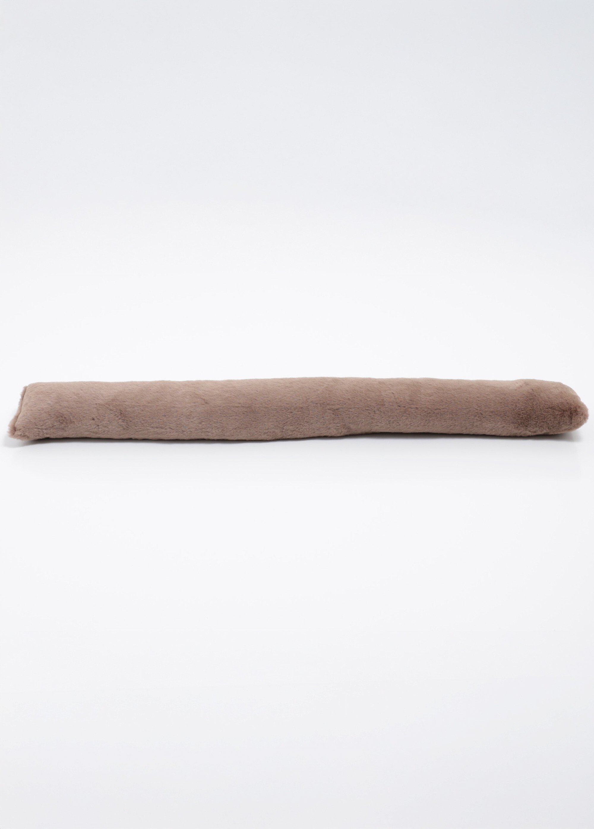 Boudin bas de porte en fausse fourrure Marron KP-AAE824270 FA1