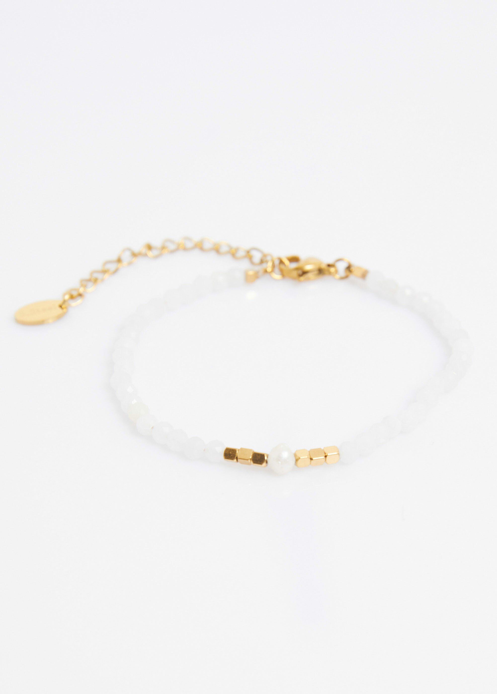 Bracelet perles facettées, en acier