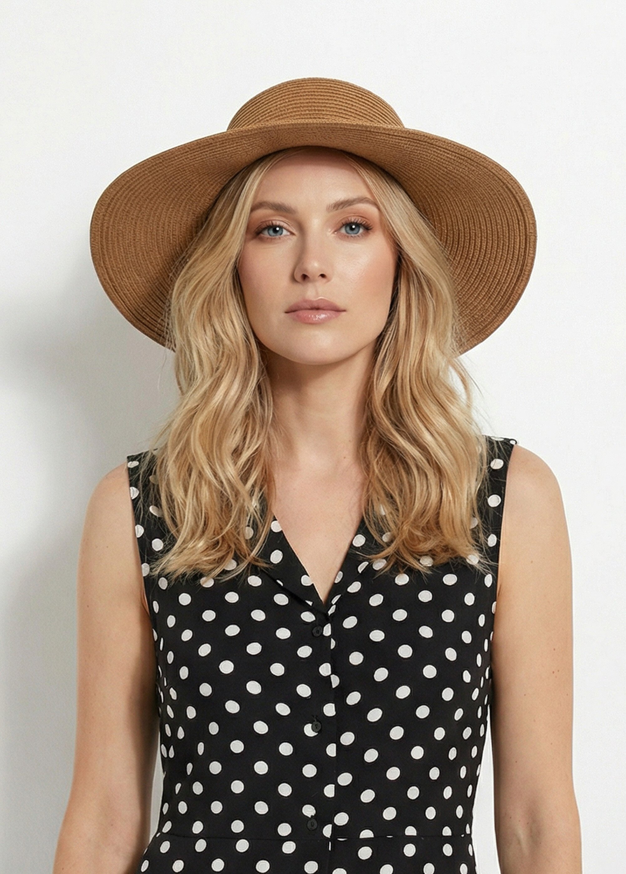 Chapeau de paille noeud fantaisie Femme Beige UROKO FA2