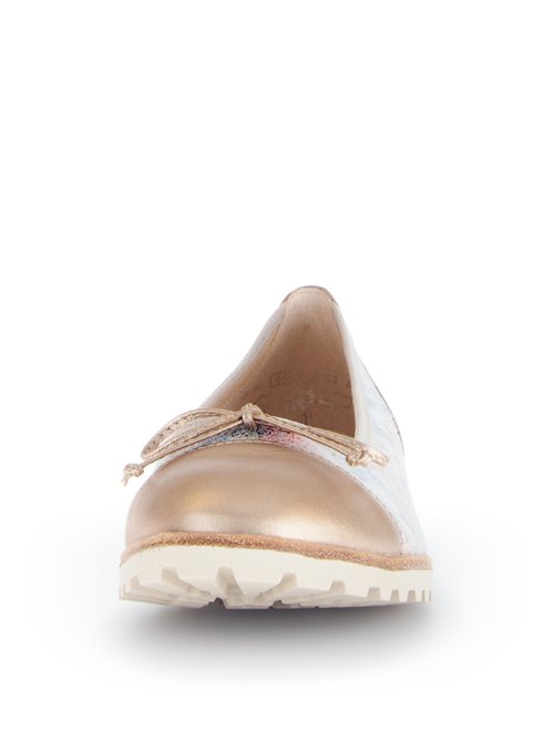 Ballerine fleuries cuir, semelle crantée Femme FOND BLANC GAB-6410030 FA2