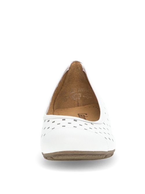 Ballerines cuir ajouré, antidérapantes Femme Blanc GAB-6416921 FA2
